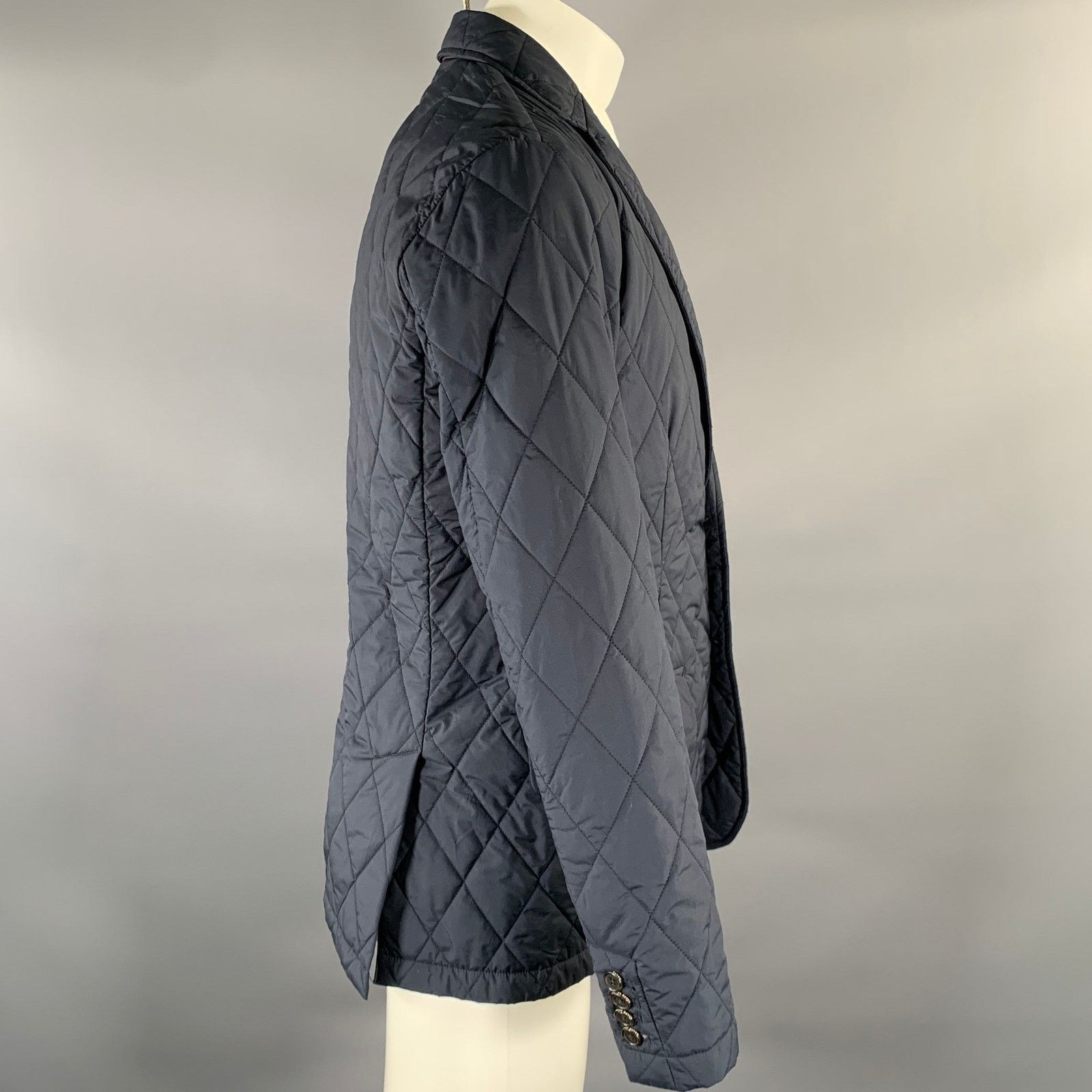 Ralph Lauren RALPH LAUREN Navy Quilted Polyester Notch Lapel Jacket Size US M / EU 48-50 / 2 - 2 Thumbnail