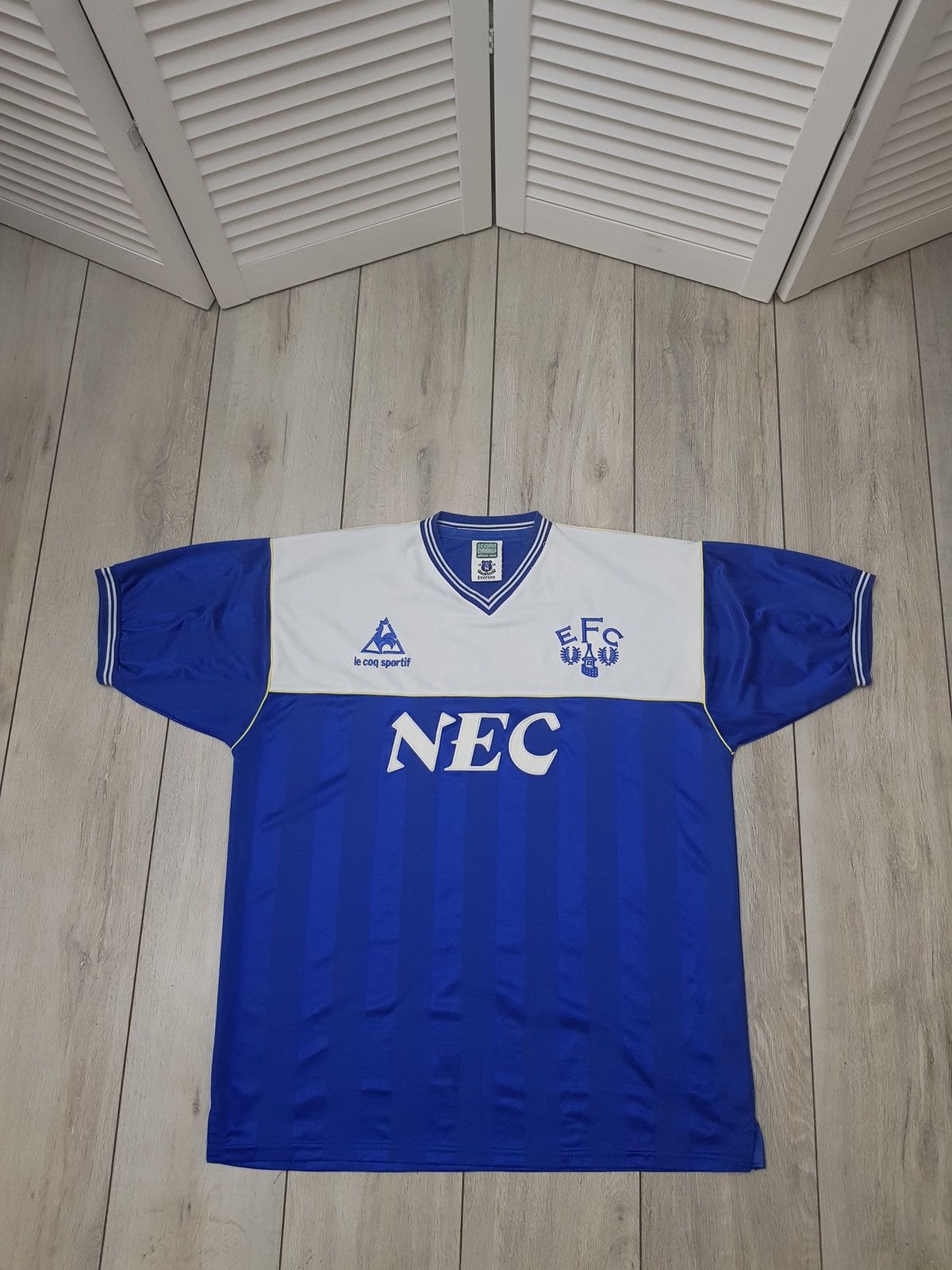 Image of Everton Retro Shirt 1985/1986 in Blue/White, Men's (Size XL)