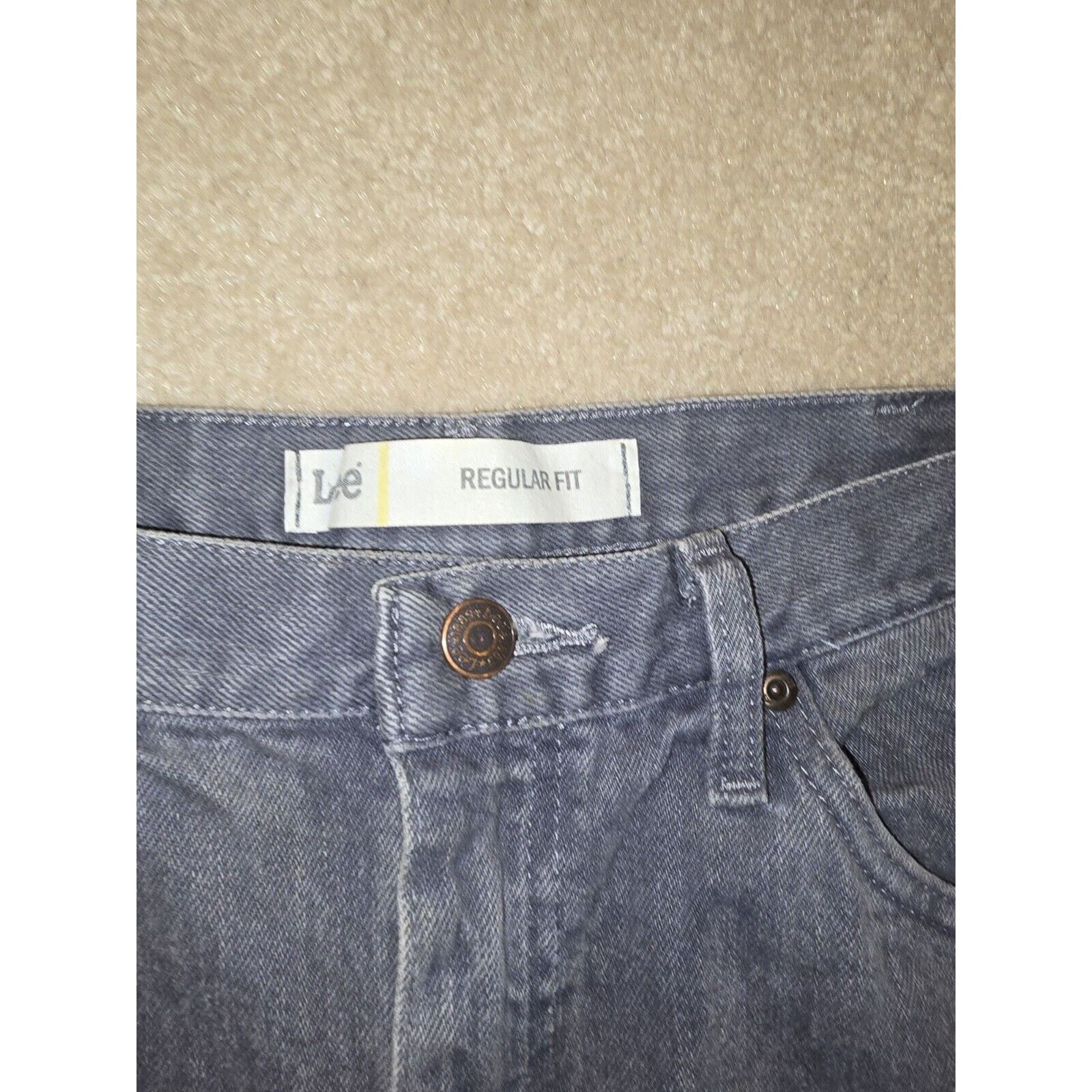 Lee Lee Jeans Mens Size 38x30 Gray Denim Lee Regular Fit Size US 38 / EU 54 - 3 Thumbnail