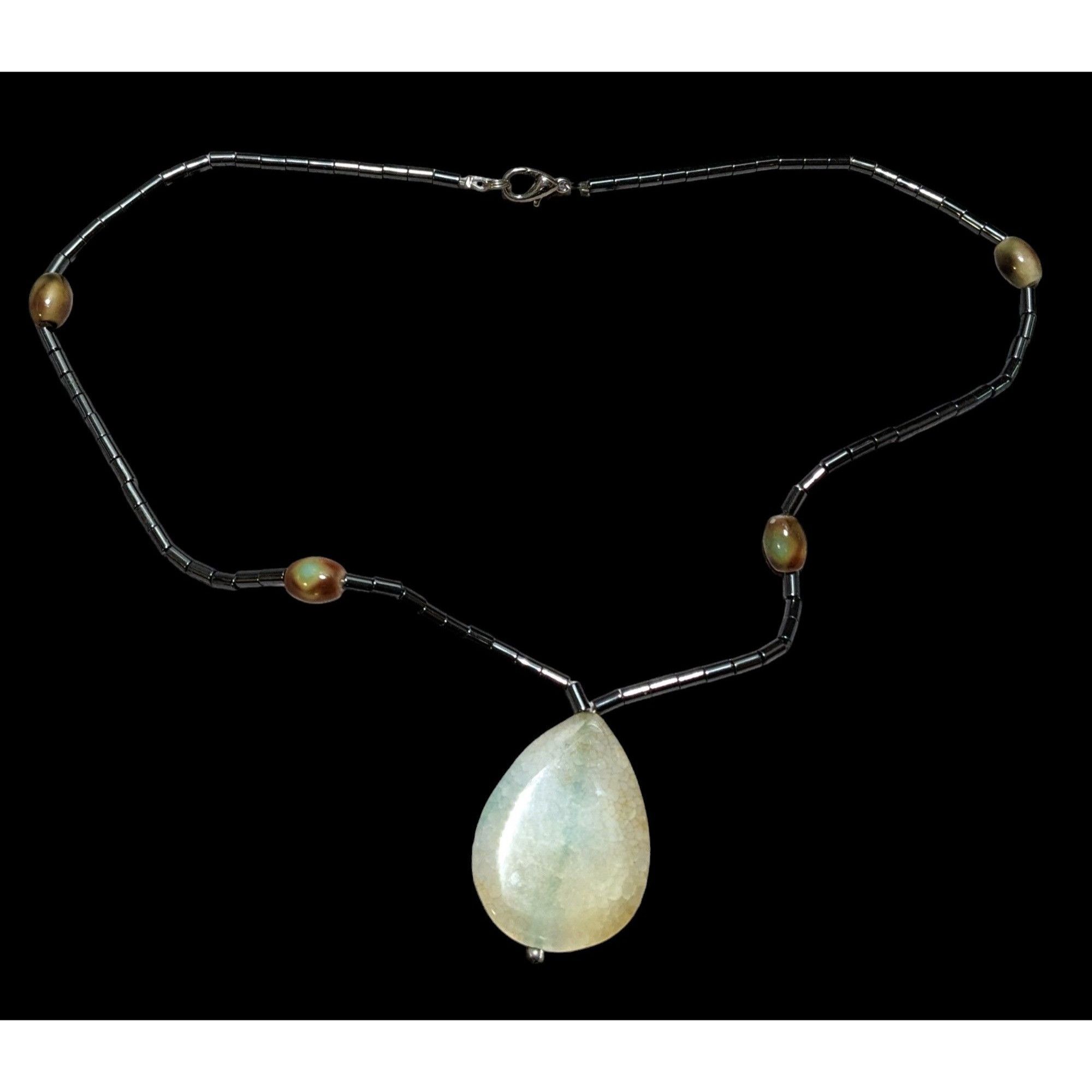 Other Hematite Agate Teardrop Necklace Size ONE SIZE - 1 Thumbnail