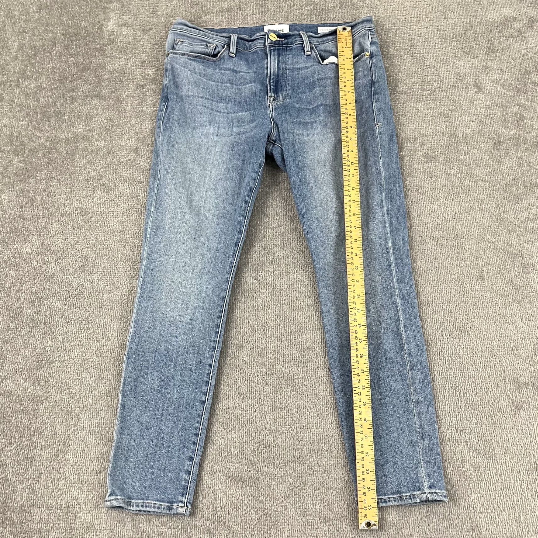 Frame FRAME Le Skinny de Jeanne Crop Jeans Womens Size 32 Light Blue Denim Slim Fit Stretch Size 24" / US 00 / IT 34 - 6 Thumbnail