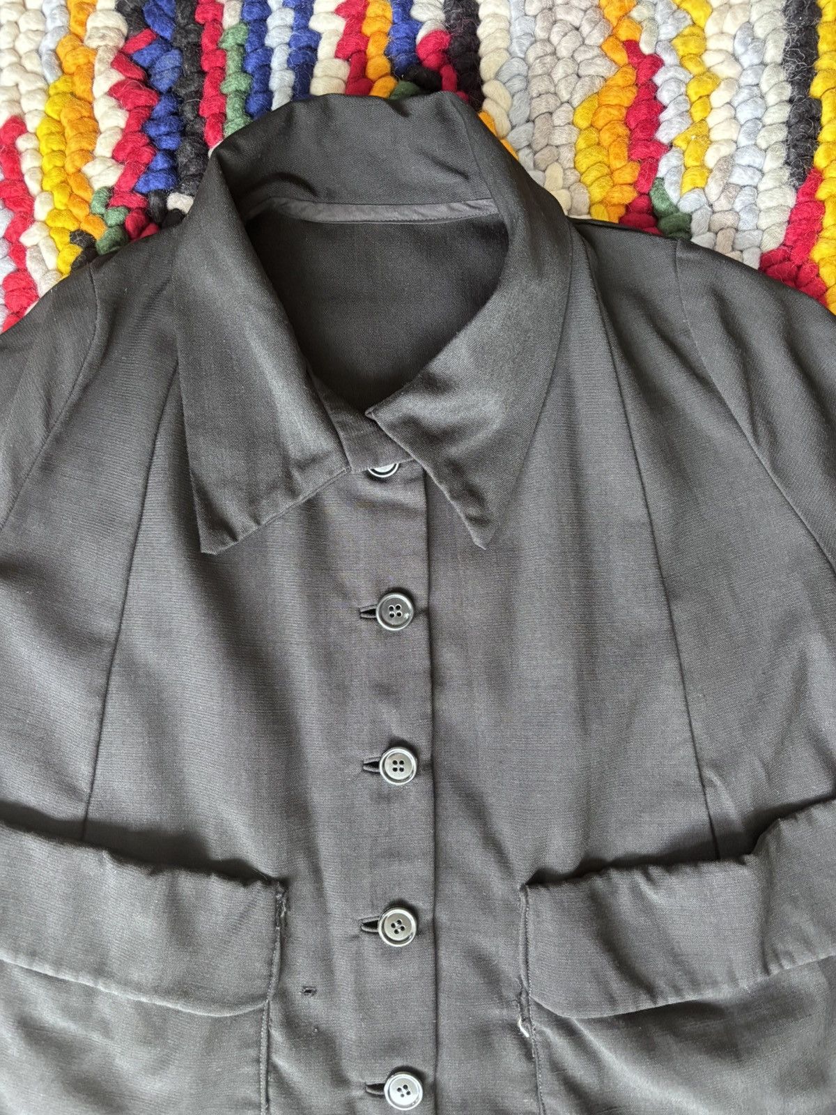 Japanese Brand × Vintage 1950s Hand Made Dagger Collard Coat Size XL / US 12-14 / IT 48-50 - 2 Thumbnail