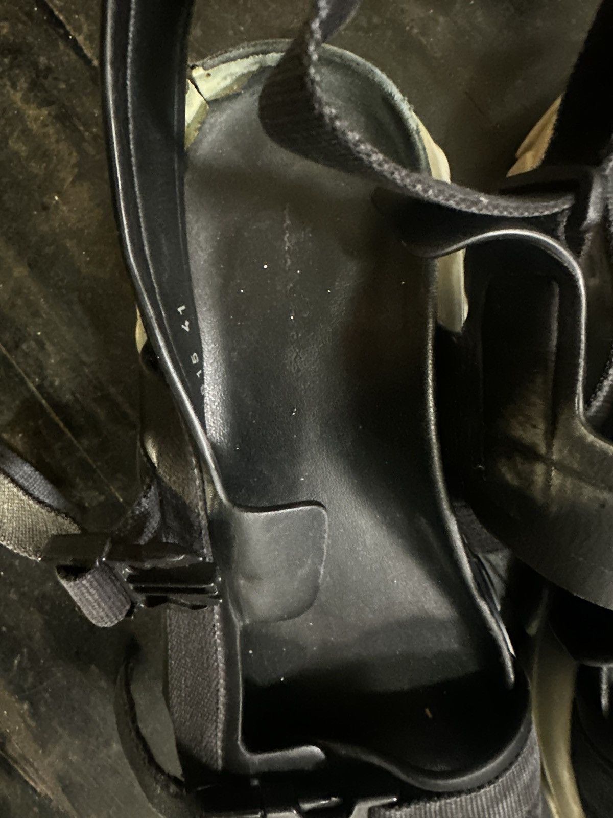 Rick Owens Rick Owens Black/ Grey Leather Chunky Tractor Sandals Size US 8 / EU 41 - 9 Thumbnail