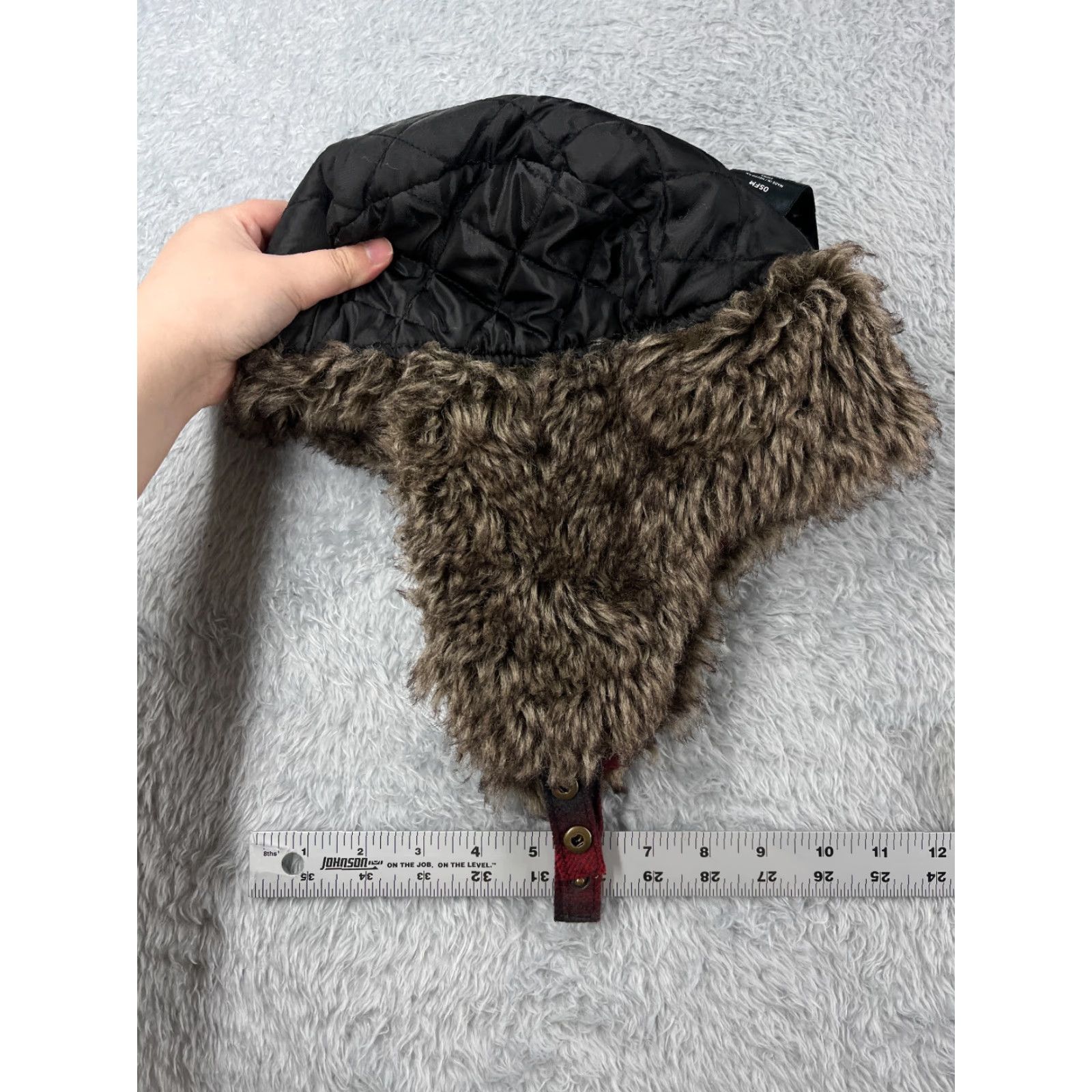 Walmart VINTAGE Trapper Hat Men One Size Red Plaid Acrylic Polyester Faux Fur Ear Flap Knit Lightweight Adjustable Casual Hunting Outdoor December 90s? Size ONE SIZE - 6 Thumbnail