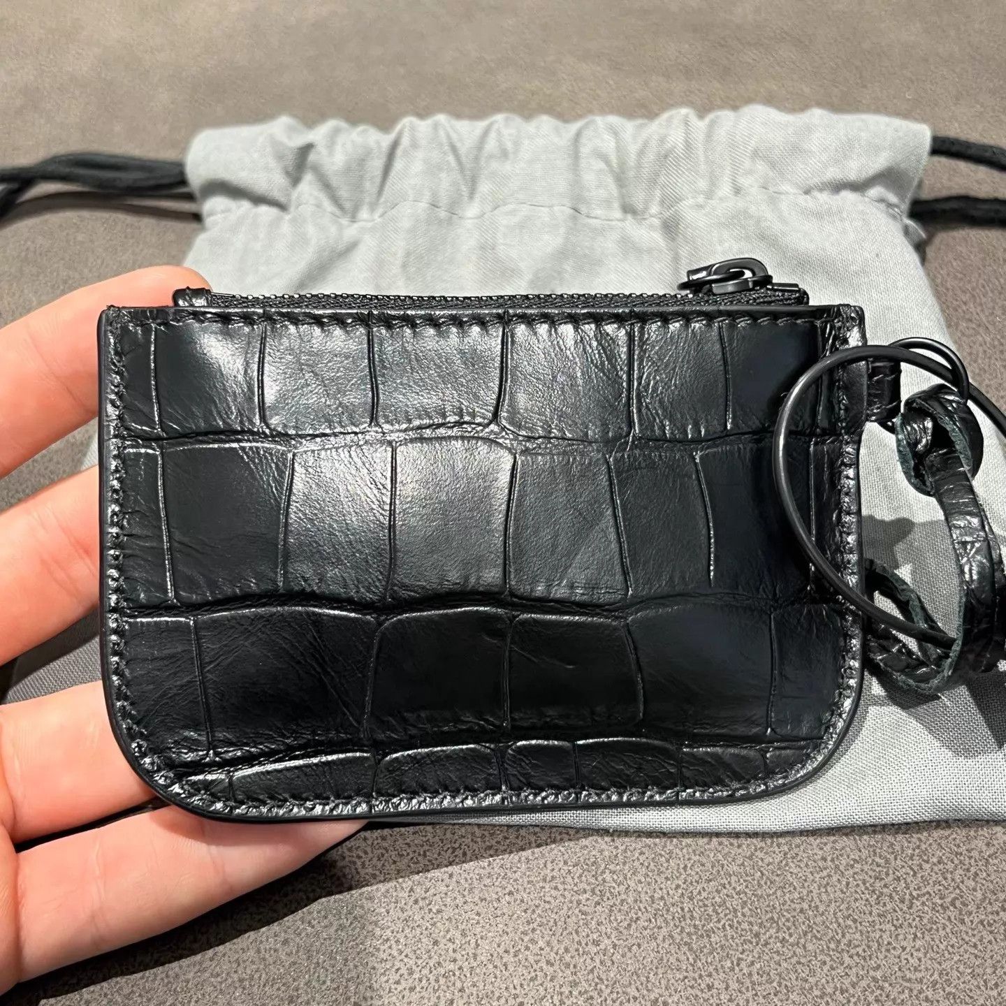 Balenciaga Balenciaga Cagole Crocodile Coin Purse (New, DY9370) Size ONE SIZE - 2 Thumbnail
