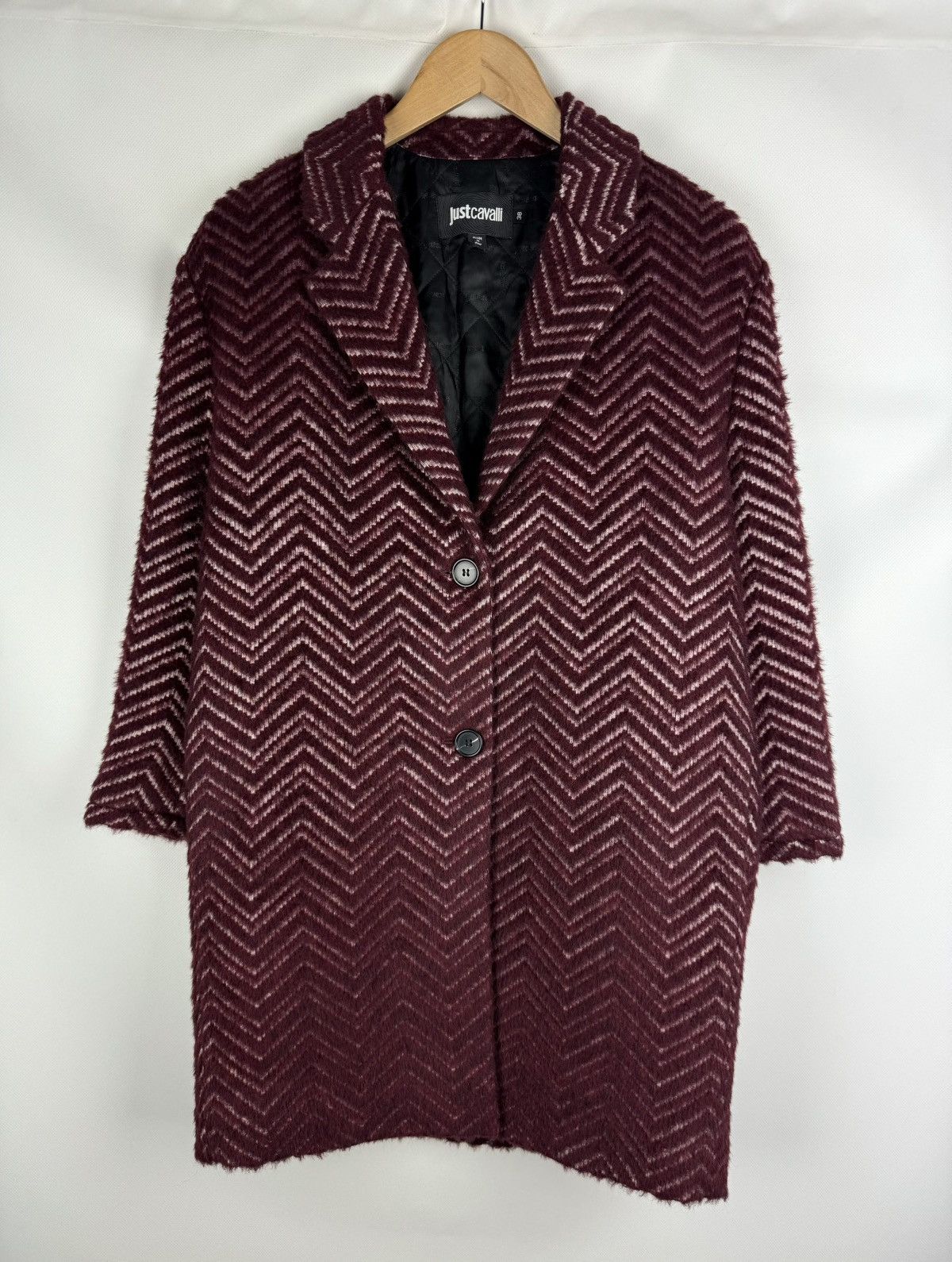 Just Cavalli × Roberto Cavalli Just Cavalli Wool / Alpaca Zig Zag Patterned Coat Jacket Size XS / US 0-2 / IT 36-38 - 1 Thumbnail
