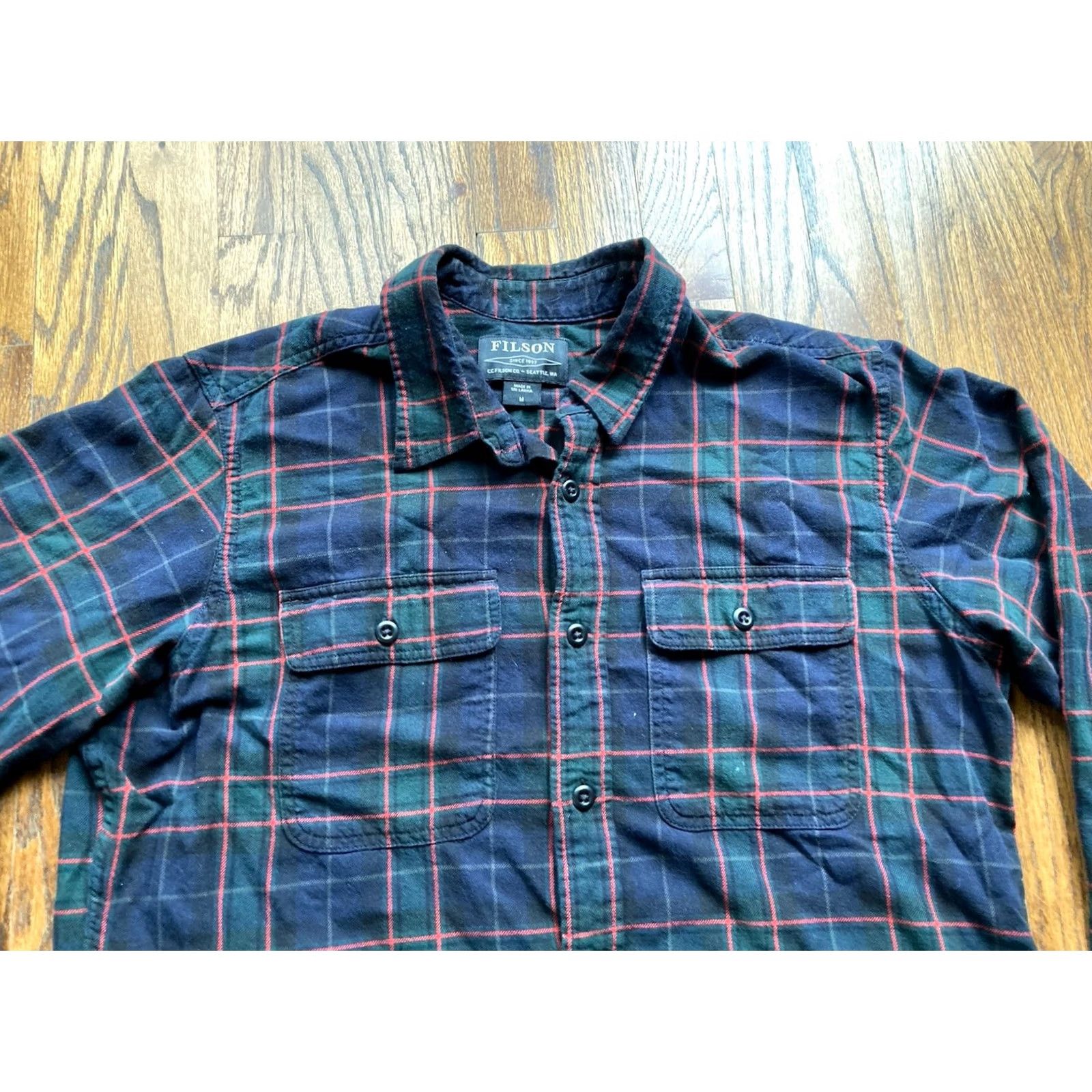 Filson Filson Shirt Mens Medium Navy Plaid Flannel Button Up Pocket Workwear Casual Size US M / EU 48-50 / 2 - 4 Thumbnail