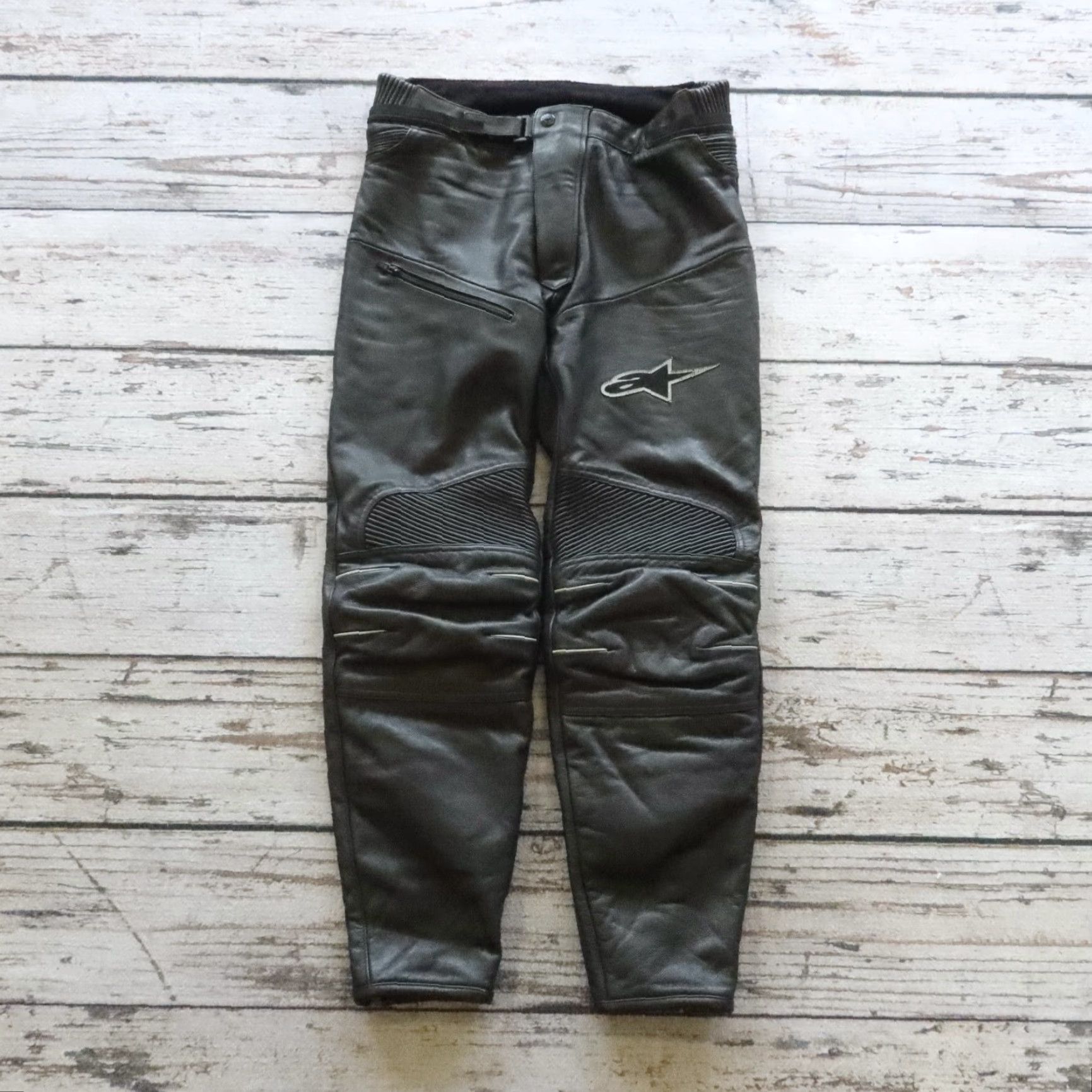 Alpinestars Alpinestars Motorcycle Leather Pants Men Size 52 Black - 29in Inseam 32in Waist Leather Chino Style N/A Size US 36 / EU 52 - 2 Thumbnail