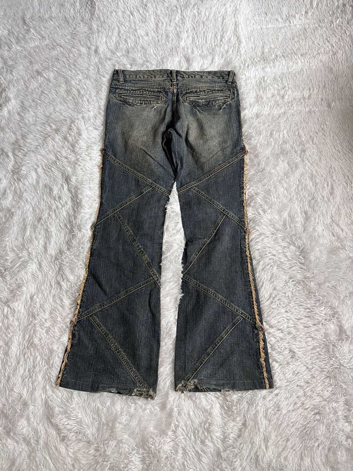 Tornado Mart Tornado Mart Side Fur Flare Denim Jeans Size US 31 - 11 Thumbnail
