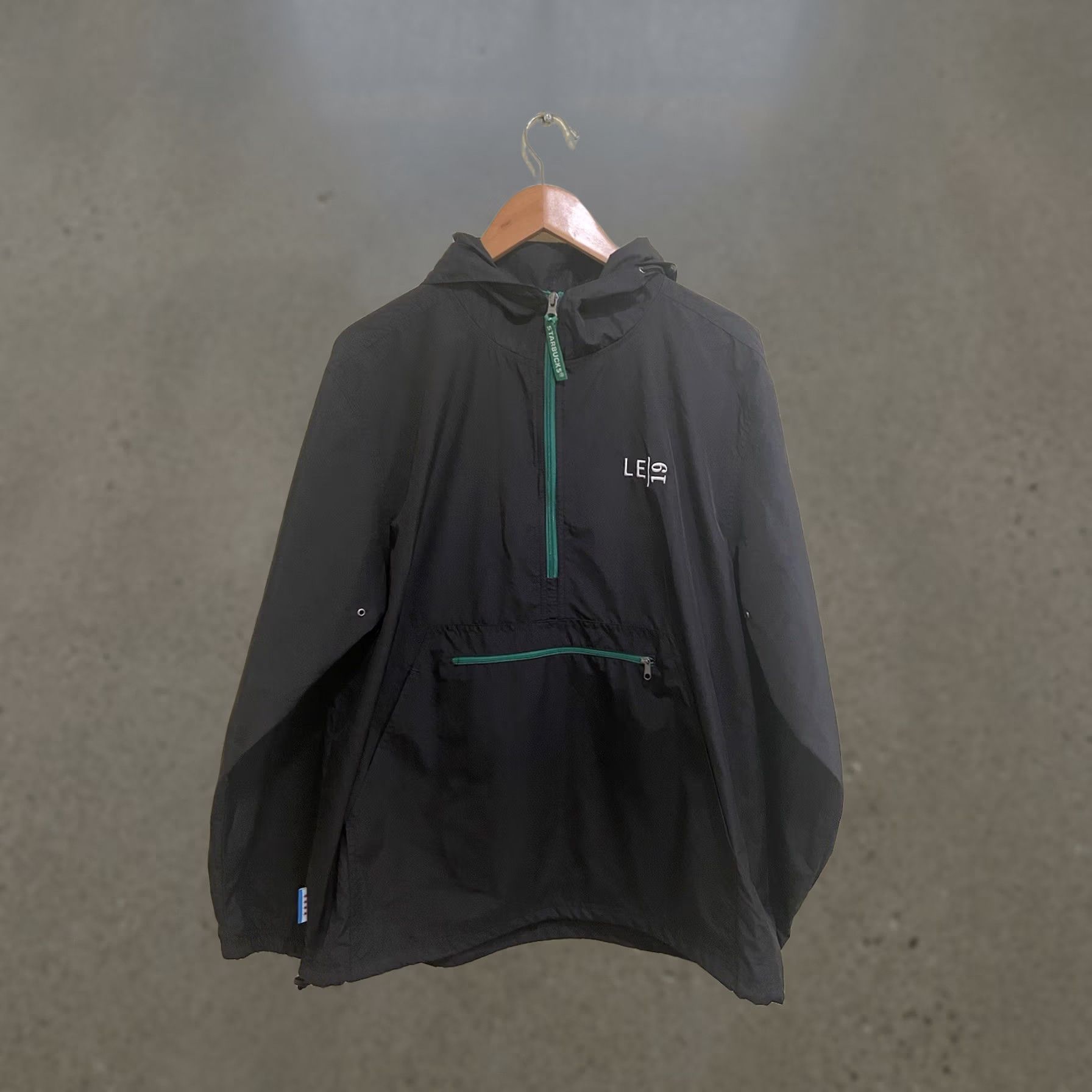 Vintage Starbucks Jacket 1/4 Zip Windbreaker Mid-Length Black L Unisex Adults Size US L / EU 52-54 / 3 - 1 Thumbnail