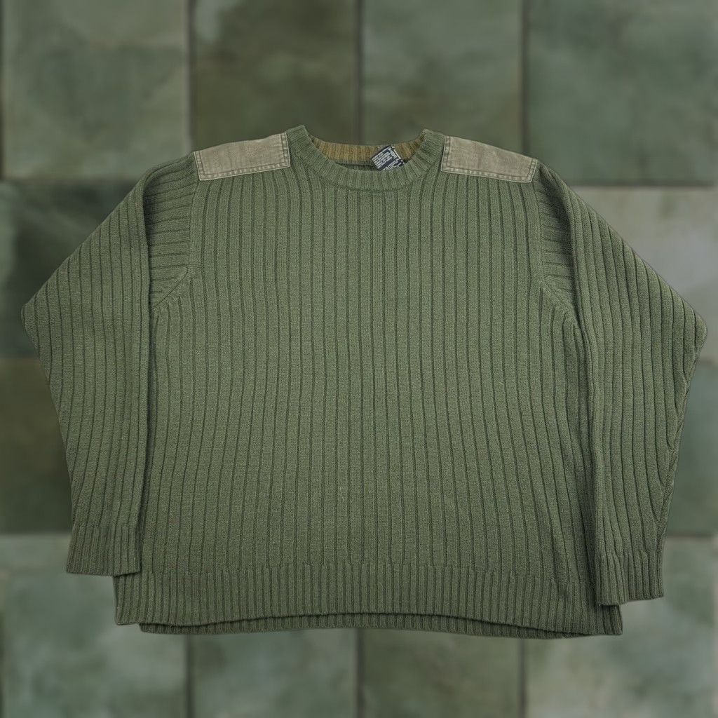 Faded Glory VINTAGE Faded Glory Sweater Men Adult Medium Green Military Style Pullover Crew Neck Casual USA Y2K Size US M / EU 48-50 / 2 - 1 Thumbnail