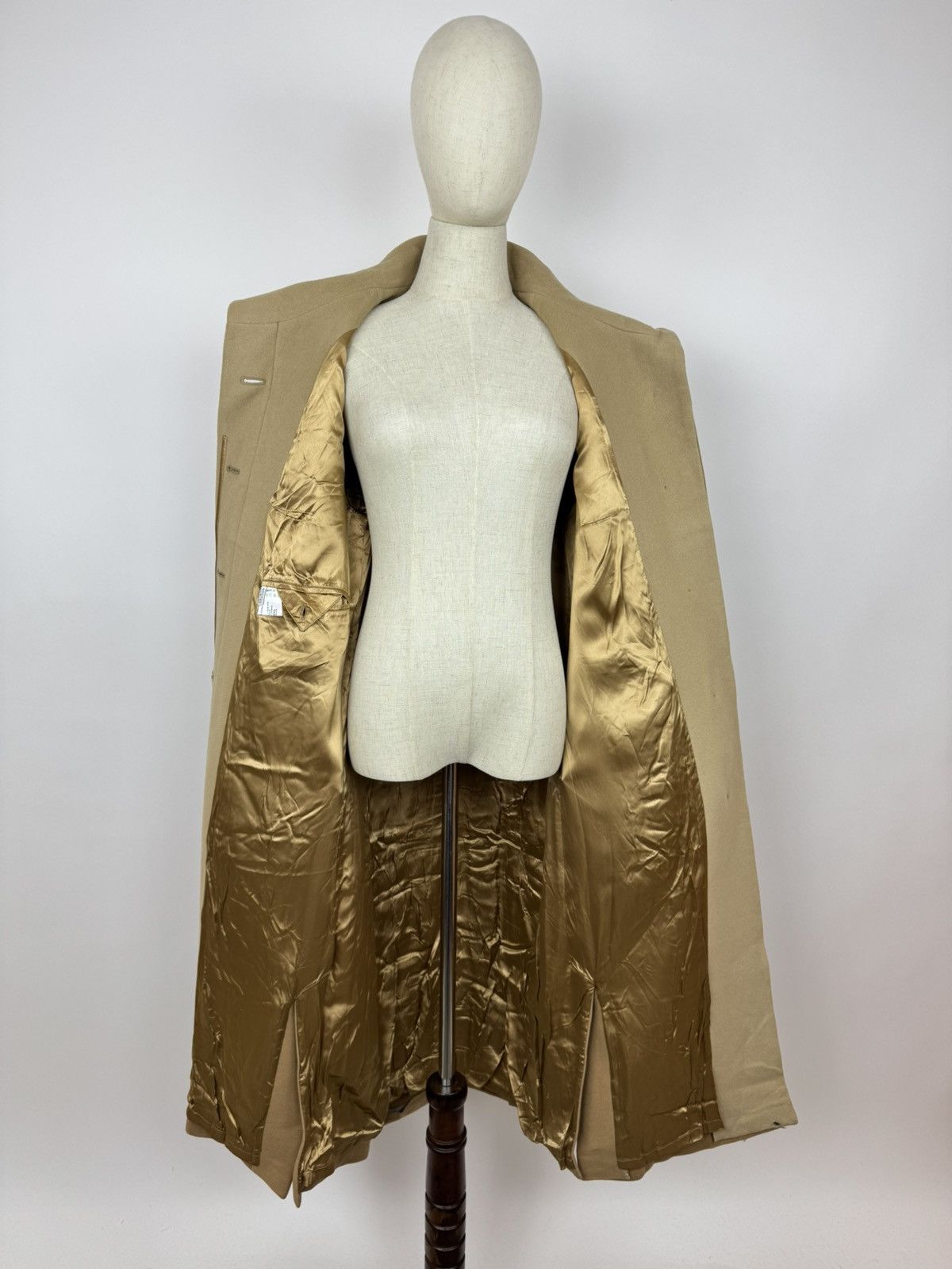 Other Delmod Wool Blend Coat Vintage Merino Velour Beige Peacoat Size S / US 4 / IT 40 - 7 Thumbnail