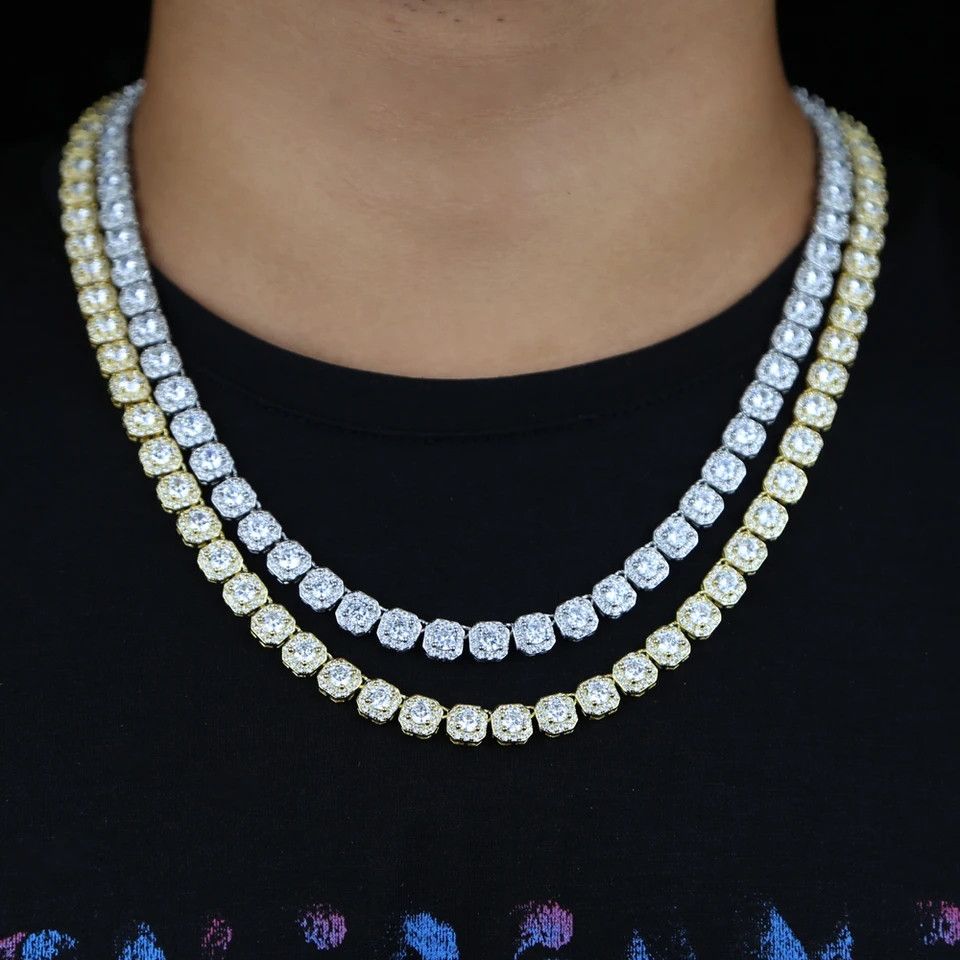 Jewelry Square Iced Out 8mm Cubic Link Necklace Size ONE SIZE - 4 Thumbnail