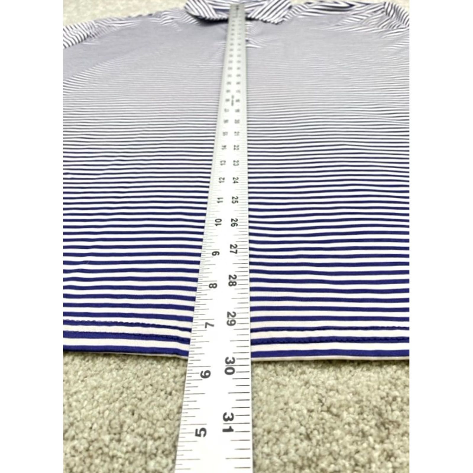 Vintage Crown & Ivy Polo Shirt Men's XL Blue Striped Casual Golf Polo Shirt XL Mens Size US XL / EU 56 / 4 - 4 Thumbnail