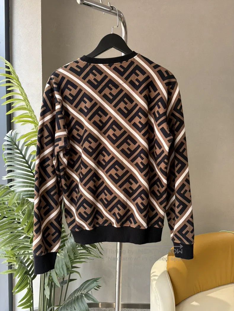 Fendi Fendi Double F Full Print Logo Classic Sweatshirt Size US M / EU 48-50 / 2 - 2 Thumbnail