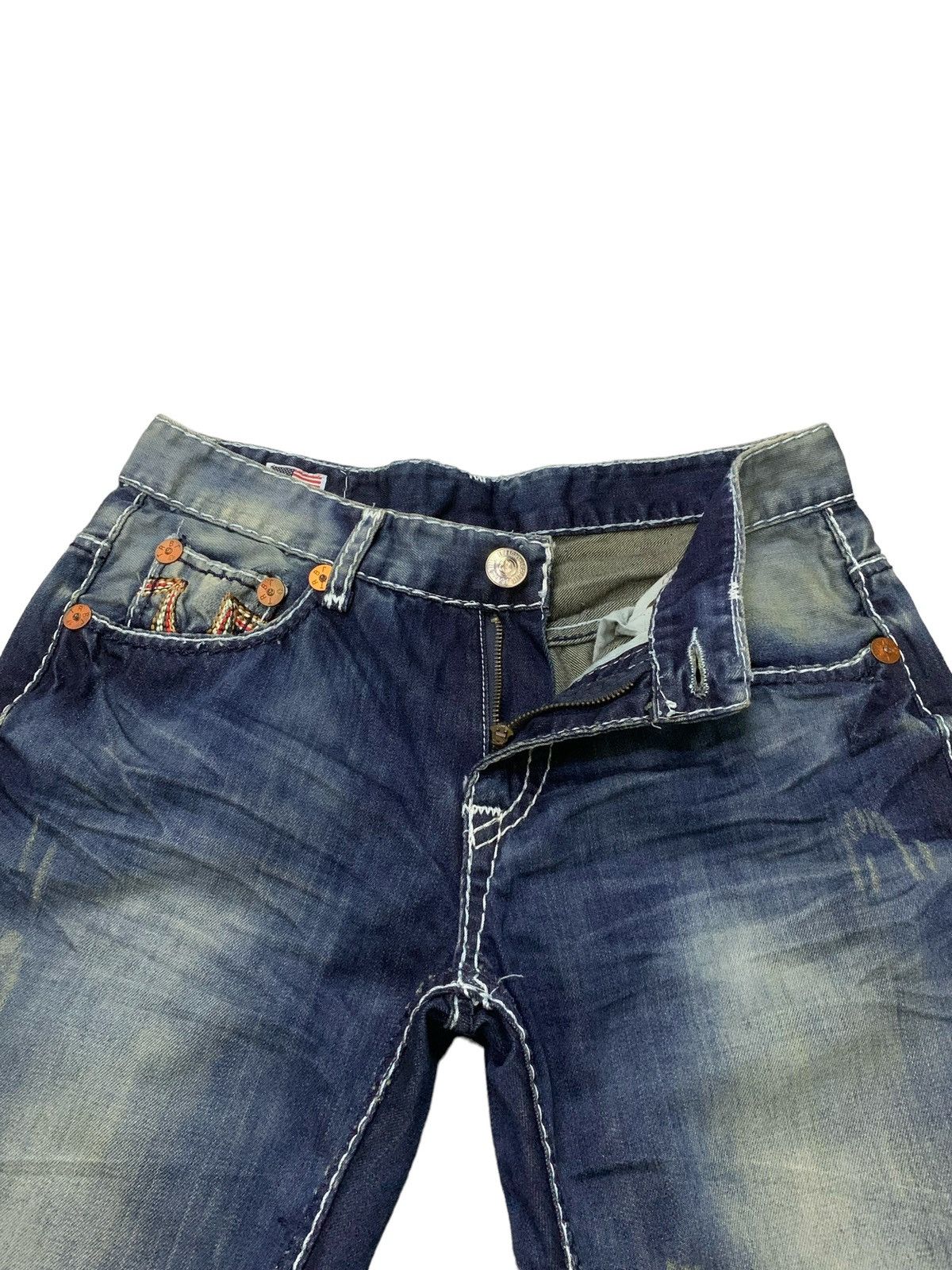 True Religion True Religion Billy Giant Big T Stitch Enzyme Flared Jeans Size US 30 / EU 46 - 8 Thumbnail