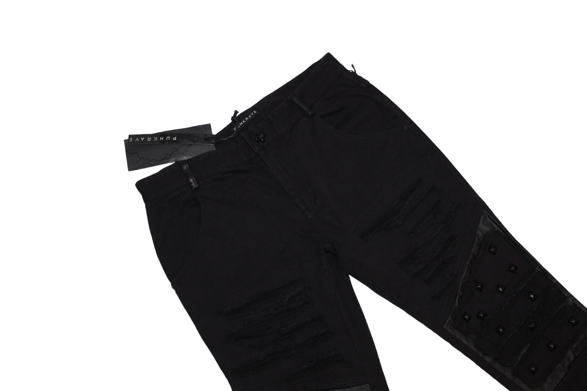 If Six Was Nine Y2K 💥 PUNK RAVE rips studded steampunk seditionaries jeans Size US 34 / EU 50 - 3 Thumbnail
