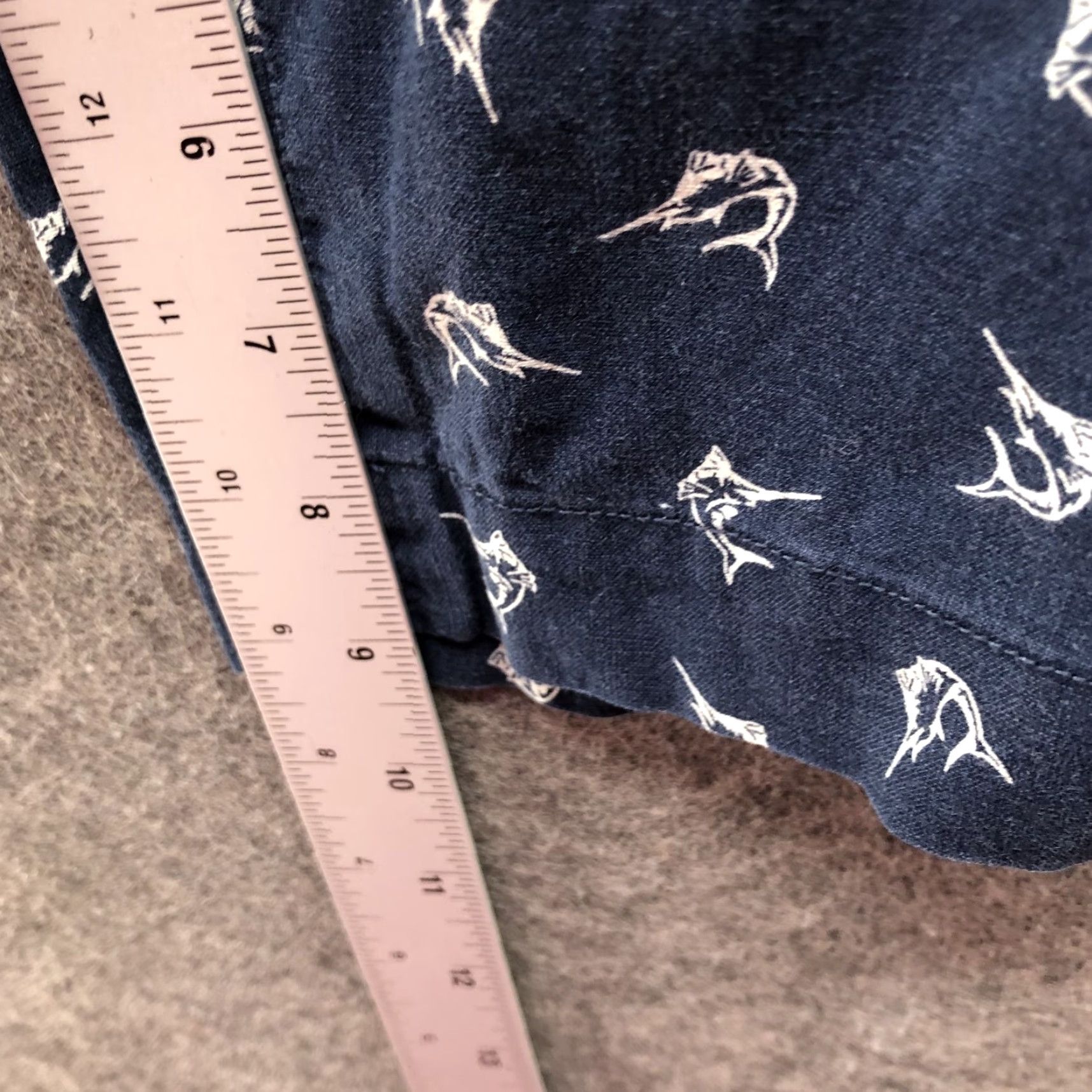 Polo Ralph Lauren Polo Ralph Lauren Classic Fit Linen Blend Shorts Mens 36 Blue Swordfish Print Chino Casual Summer Front Pockets Size US M / EU 48-50 / 2 - 5 Thumbnail