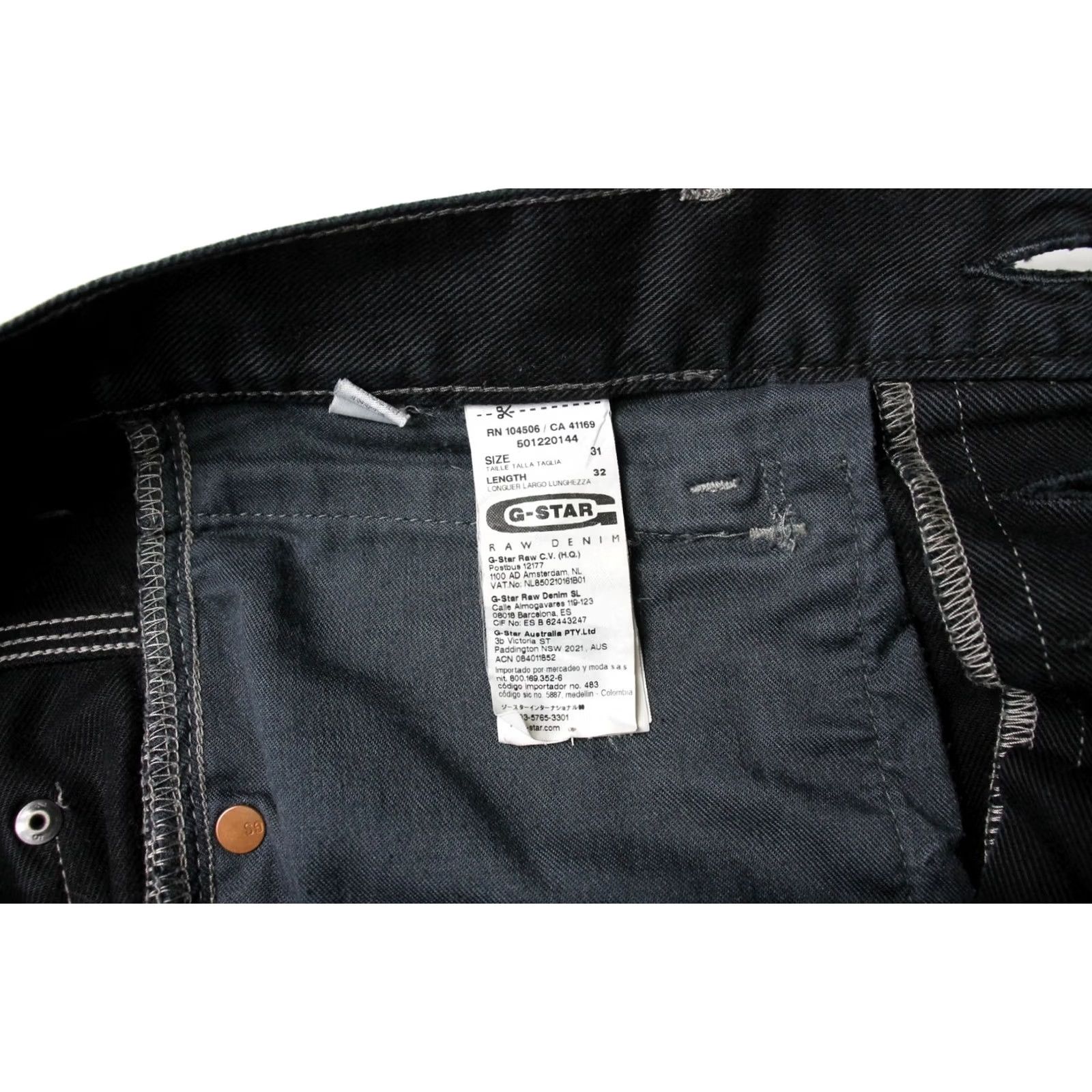 G-Star G-STAR New Radar Slim Jeans Men's W31/L32 Button Fly Dark Blue Jeans Slim Men W31 L32 Blue 90s Style Odds Mens Size US 31 - 6 Thumbnail
