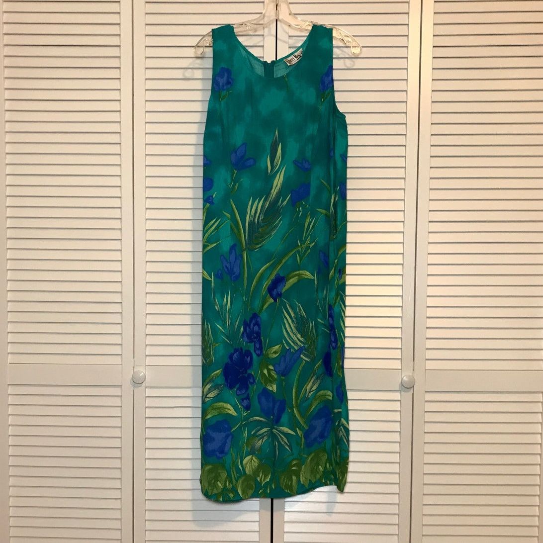 Other Sheri Martin Vintage Tropical Scoop Neck Shift Maxi Dress Size XL / US 12-14 / IT 48-50 - 1 Thumbnail