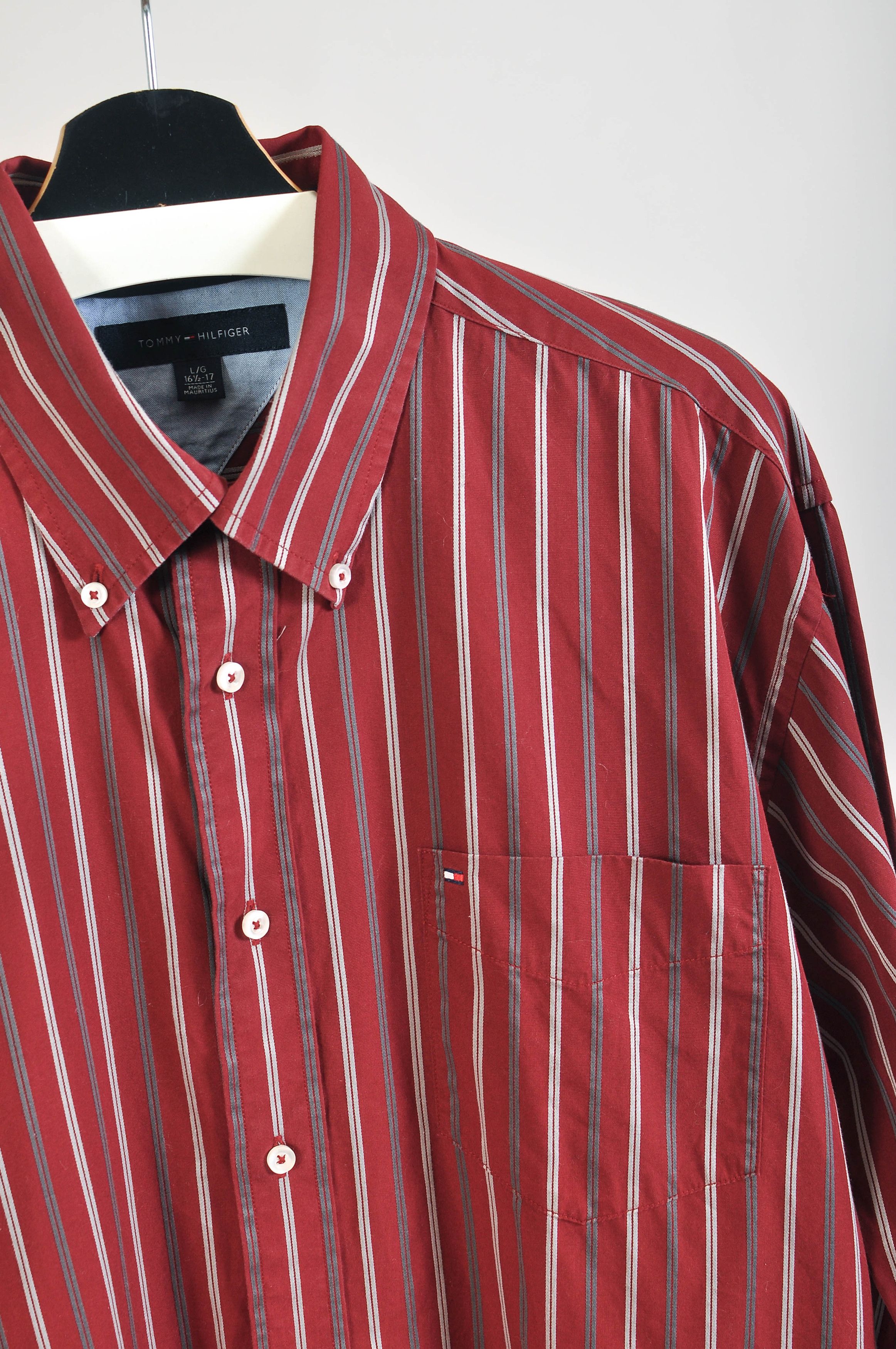 Tommy Hilfiger Tommy Hilfiger maroon striped shirt Size US L / EU 52-54 / 3 - 2 Thumbnail