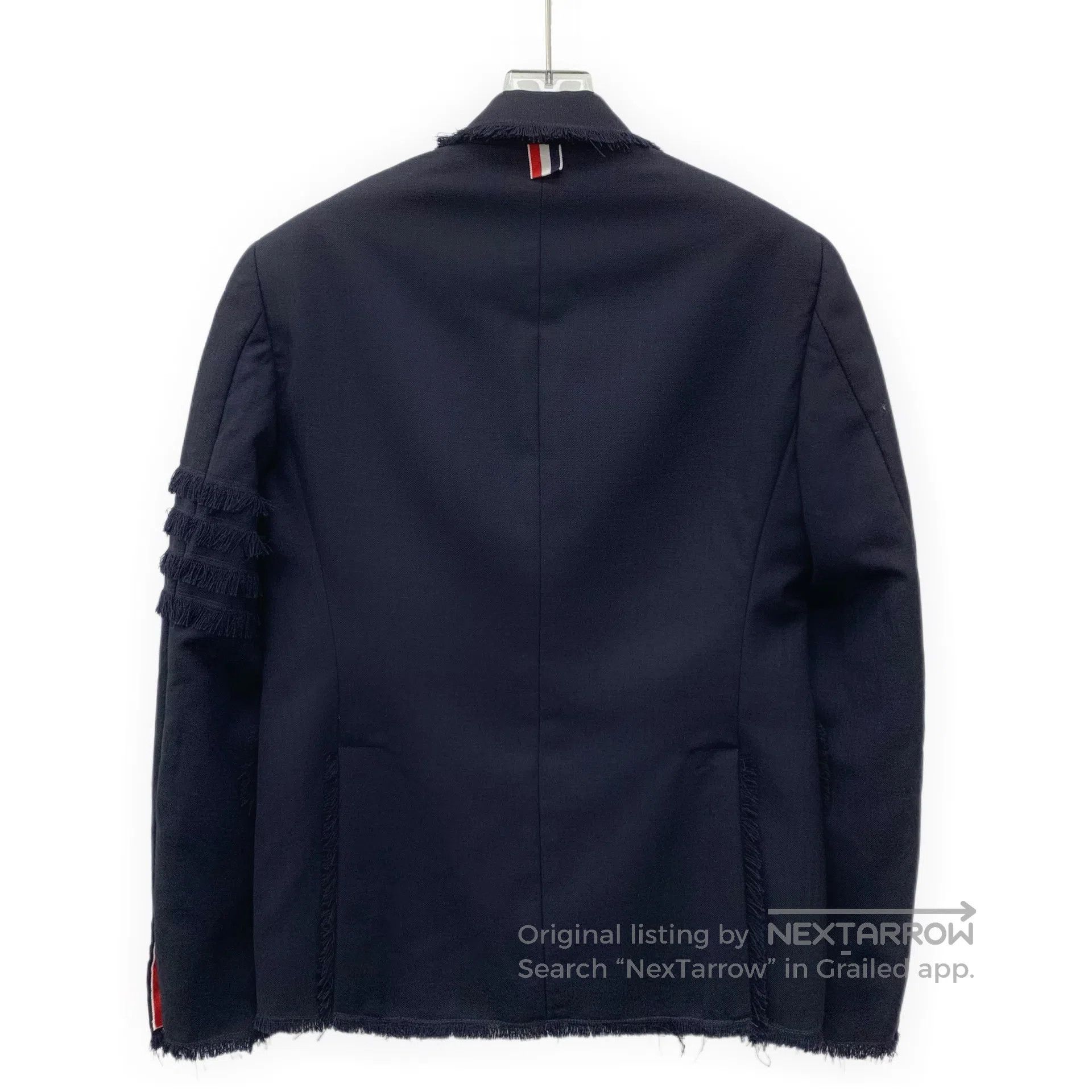 Thom Browne Thom Browne Dark blue classic four-stripe wool collar sing Size US M / EU 48-50 / 2 - 2 Thumbnail