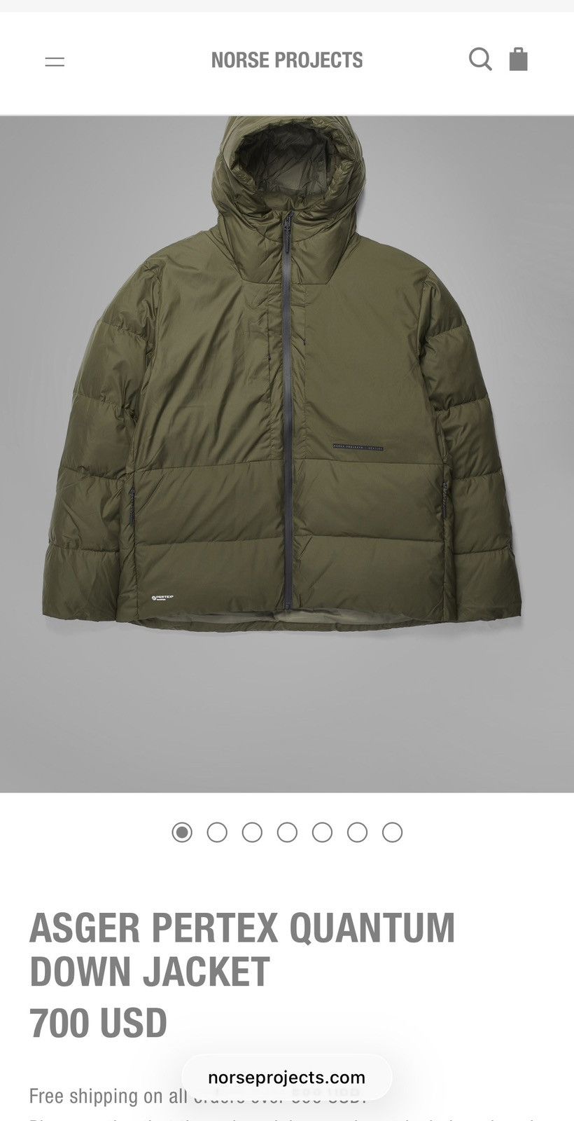 Norse Projects Asger Pertex Quantum Down Jacket Size US L / EU 52-54 / 3 - 6 Thumbnail