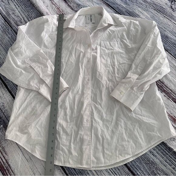 Other COLLUSION (Made in Turkey) White Oversized Button Down Shirt Size M / US 6-8 / IT 42-44 - 8 Thumbnail