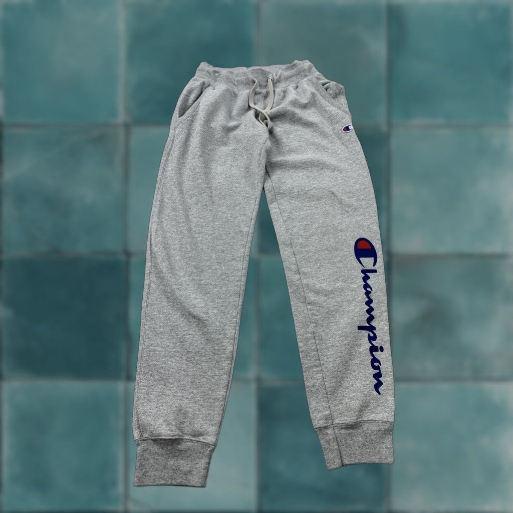 Champion Champion Sweatpants Men’s XS Gray Jogger Logo Patch Pocket Pockets Elastic Waist Gym Running Cross Training Activewear Size US 27 - 1 Thumbnail