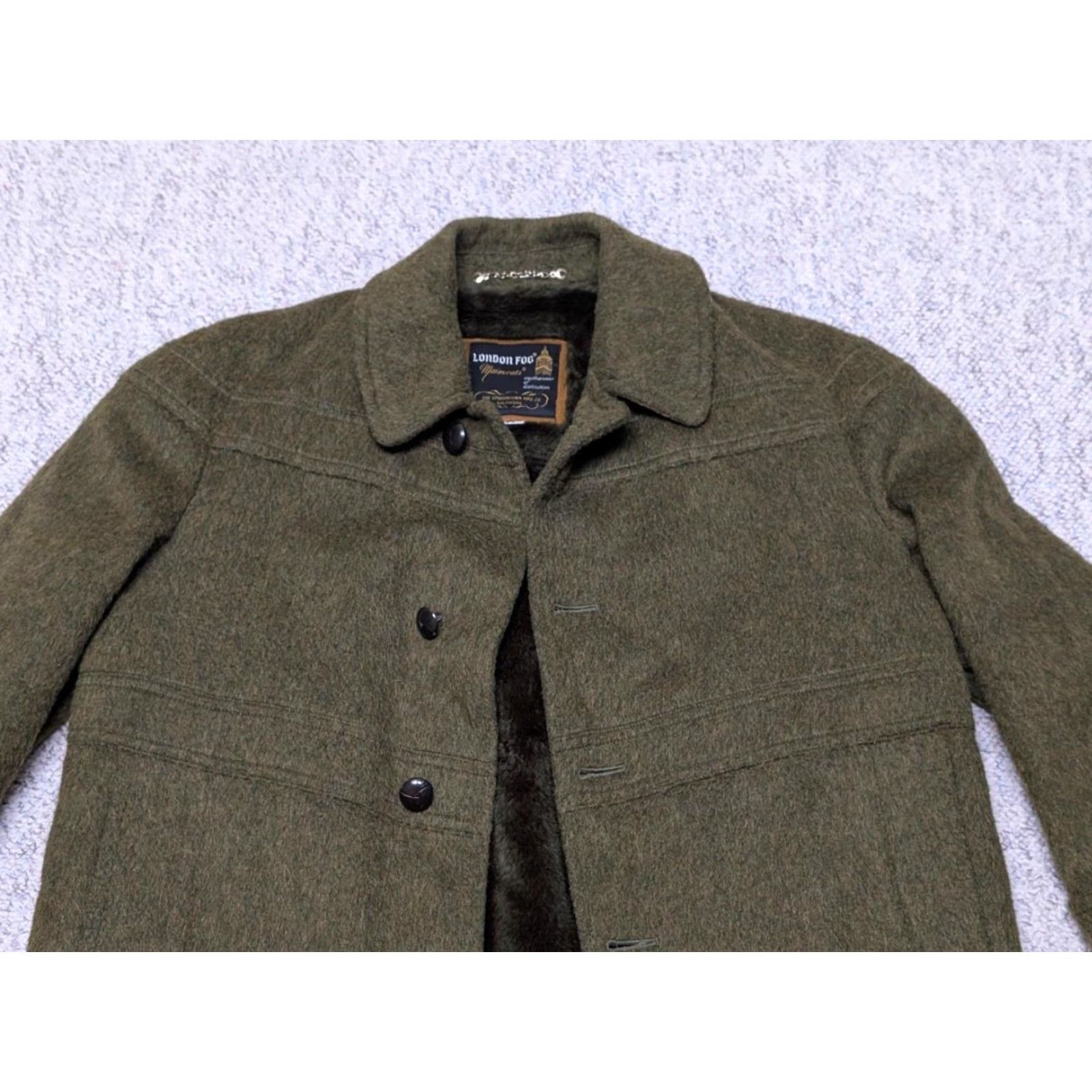 London Fog VINTAGE London Fog MOHAIR Overcoat Shirt Men M 42 Green Wool Coat Cobain 1960s 70s Shaggy Furry Solid Wool Size US M / EU 48-50 / 2 - 4 Thumbnail