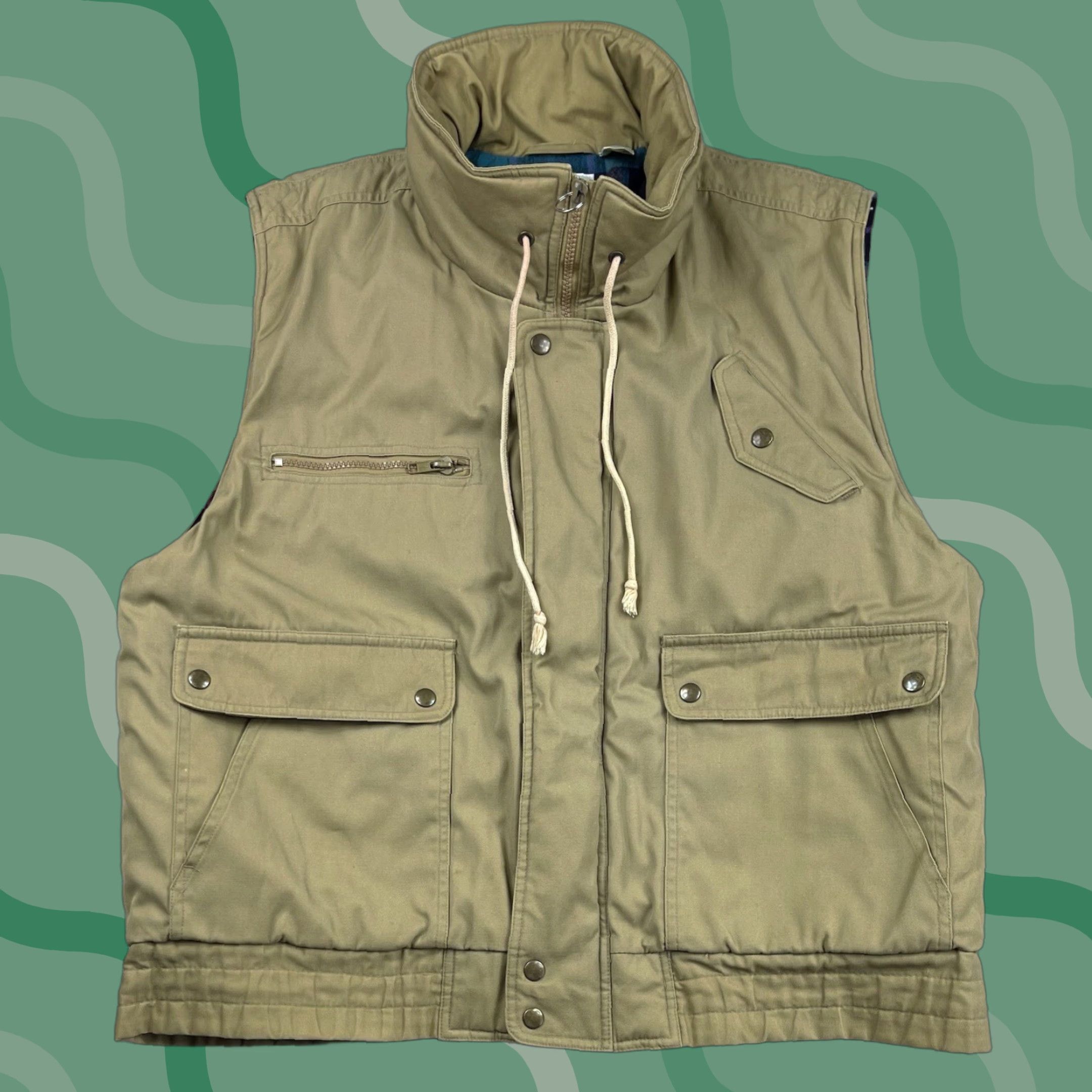 Etro Vtg Appalachian Trail Vest Fishing Flannel Lined Hunting Hiking Retro Cargo Sz L - Men - Vest - Blue - All Seasons - Quilted - Cotton - Canvas Size US L / EU 52-54 / 3 - 1 Thumbnail