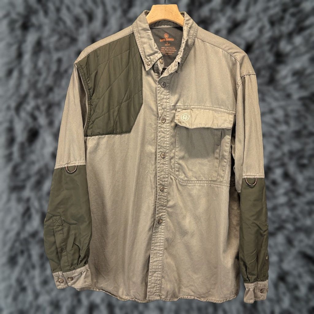 Vintage Game Winner hunting Shirt Mens L Tan Shooting Quilted Shoulder Button Down Size US L / EU 52-54 / 3 - 1 Thumbnail