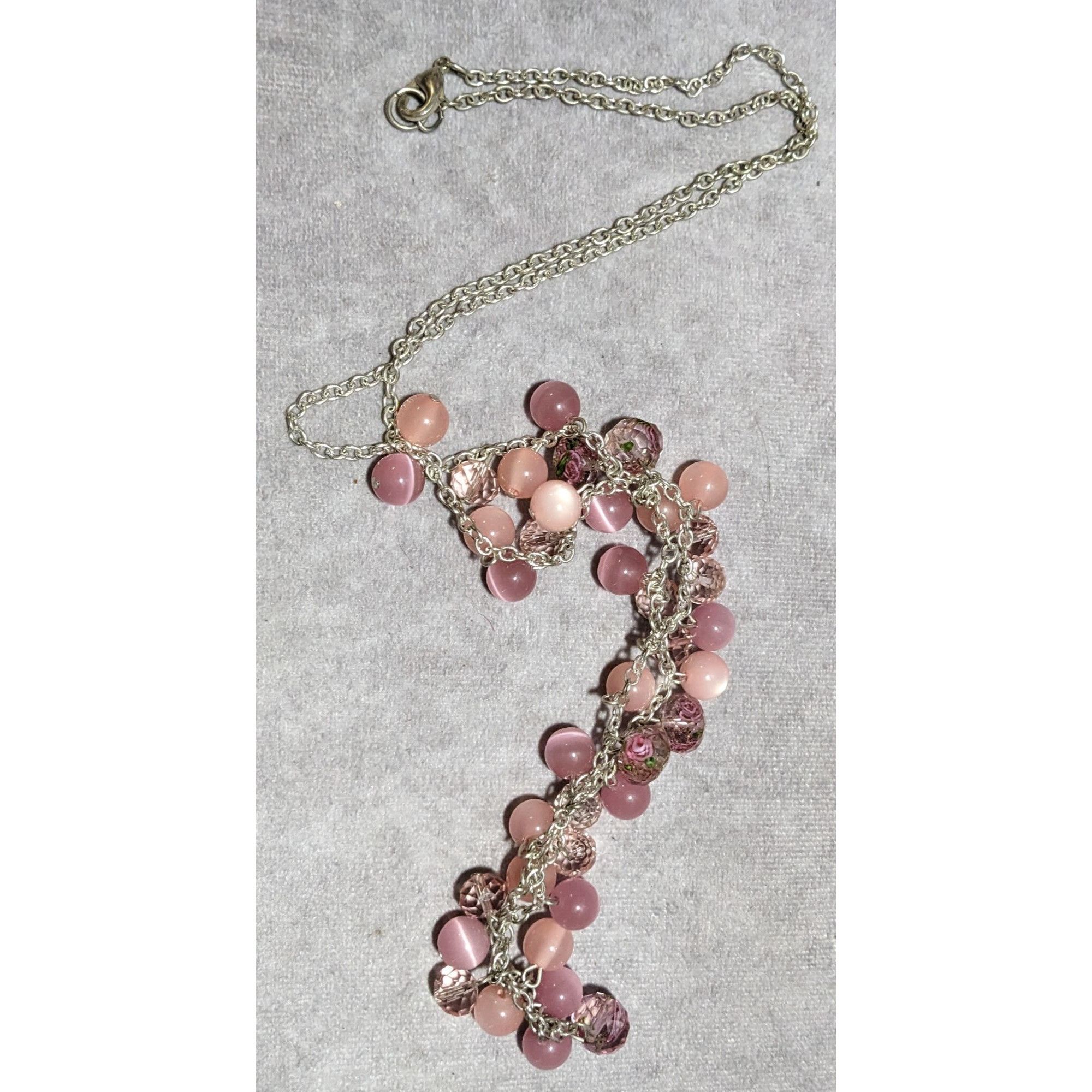 Other Pink & Silver Beaded Fringe Neckalce Size ONE SIZE - 13 Thumbnail