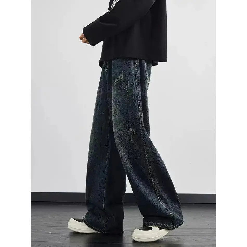 Japanese Brand Retro loose straight leg wide leg jeans Size US 32 / EU 48 - 3 Thumbnail