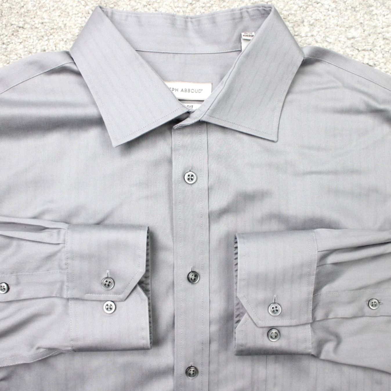 Joseph Abboud Joseph Abboud Shirt Mens 17, 36/37 Tall Gray Non-Iron Regular Fit Long Sleeve Size US XL / EU 56 / 4 - 2 Thumbnail