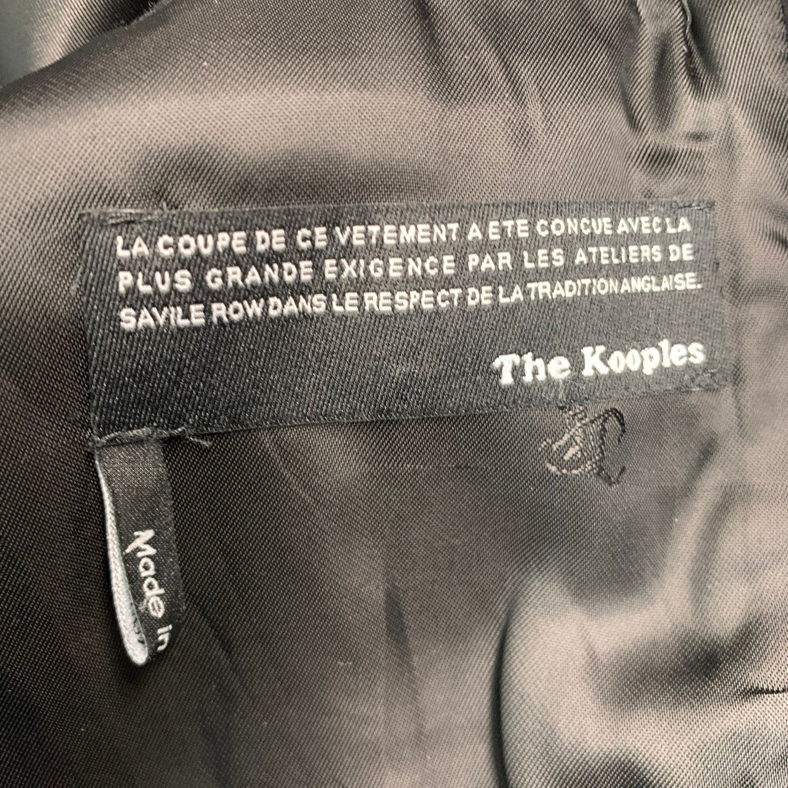 The Kooples THE KOOPLES Black Wool Blend Leather Trim Peak Lapel Coat Size US S / EU 44-46 / 1 - 7 Thumbnail
