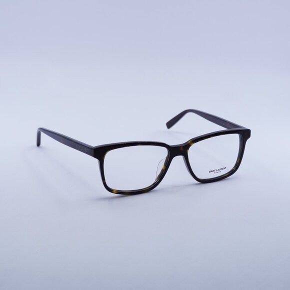 Saint Laurent Paris Saint Laurent SL458/F 002 Eyeglasses Dark Havana 55mm Size ONE SIZE - 4 Thumbnail