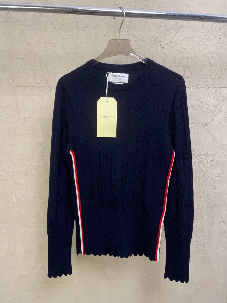 Thom Browne Thom browne Dark blue striped flower jacquart side colorful Size US XXS / EU 40 - 1 Thumbnail