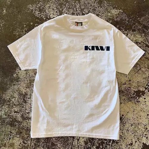 Japanese Brand Masaki x Kase Kiwi print white vintage cotton tee Size US L / EU 52-54 / 3 - 8 Thumbnail