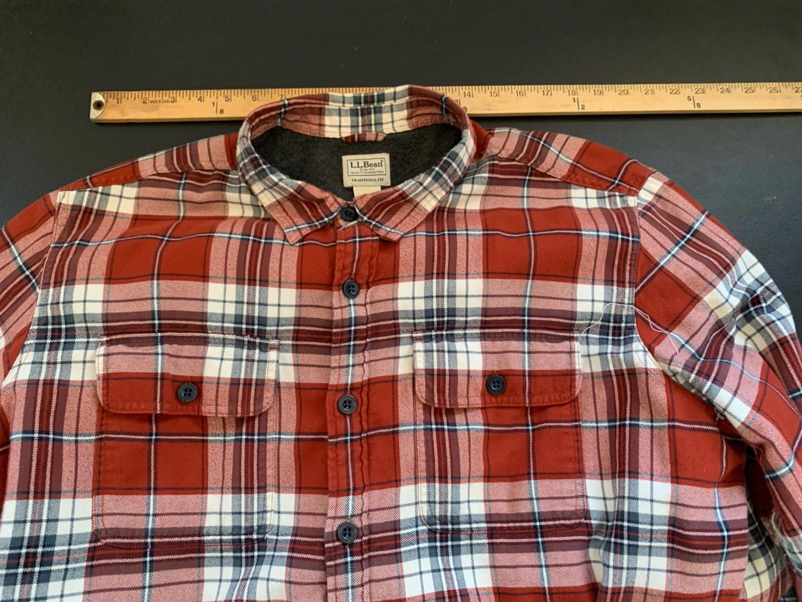 L.L. Bean LL Bean Fleece Lined Flannel Shirt Mens XXL Red Plaid Size US XXL / EU 58 / 5 - 3 Thumbnail