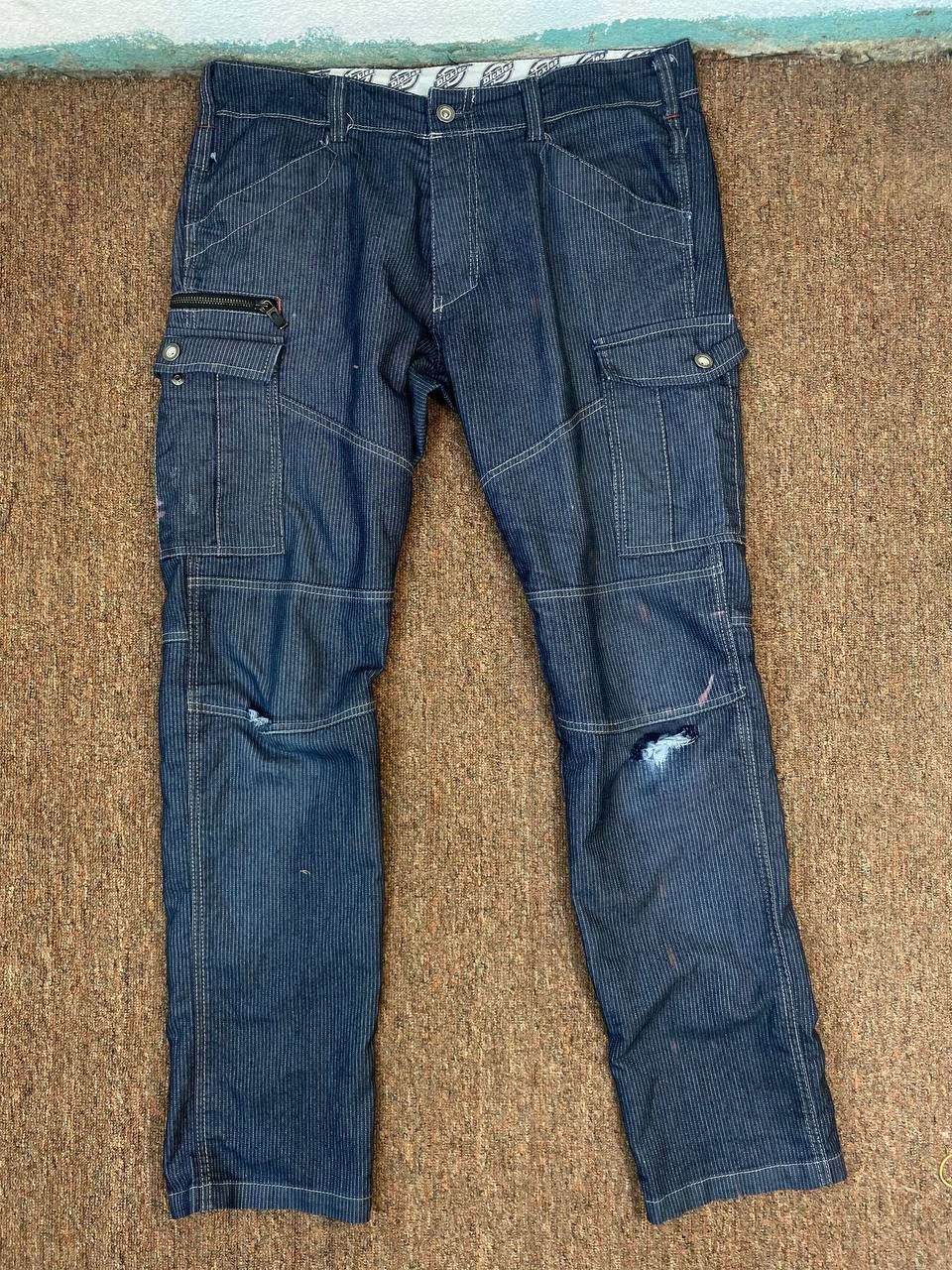Dickies dickies hickory striped cargo pants distressed Size US 35 - 7 Thumbnail