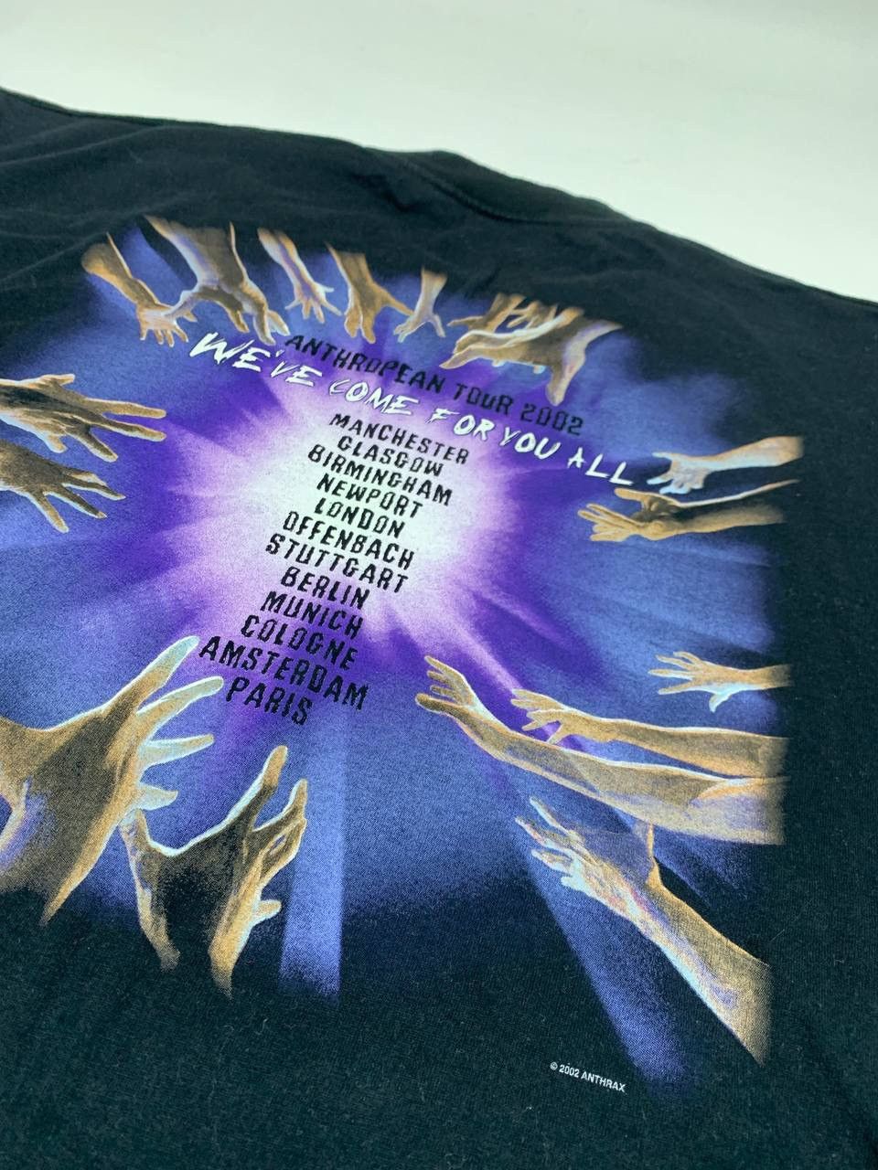 Vintage Anthrax 2002 European Tour T-shirt Thrash Metal Legend Size US XL / EU 56 / 4 - 6 Thumbnail