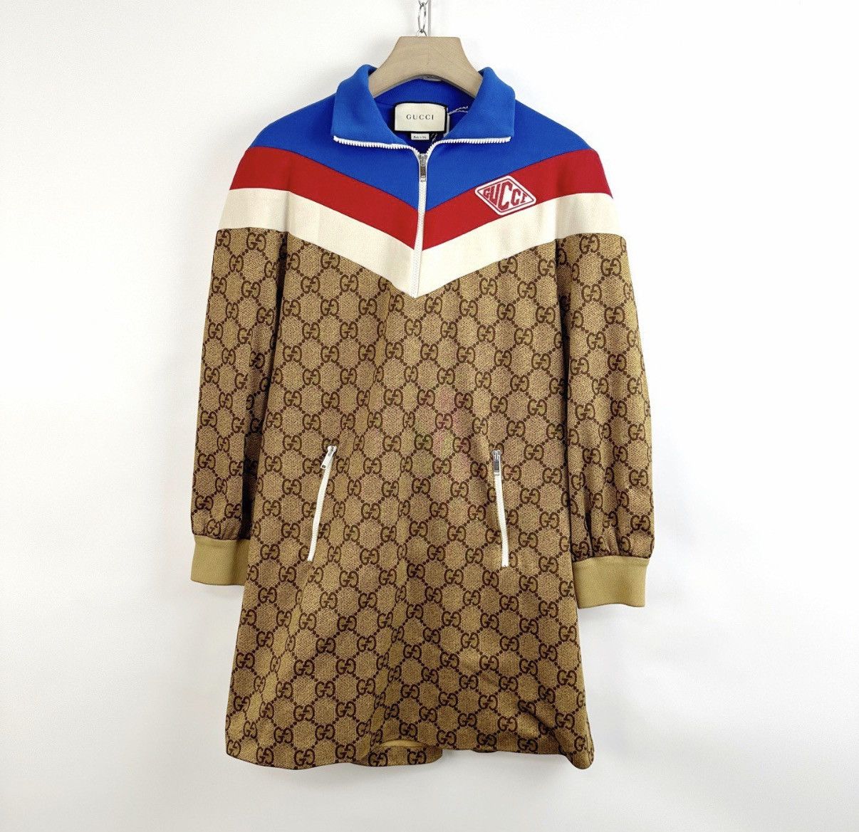 Gucci Gucci/All-over GG Print Color-block Dress/Size M K12 Size M / US 6-8 / IT 42-44 - 1 Thumbnail