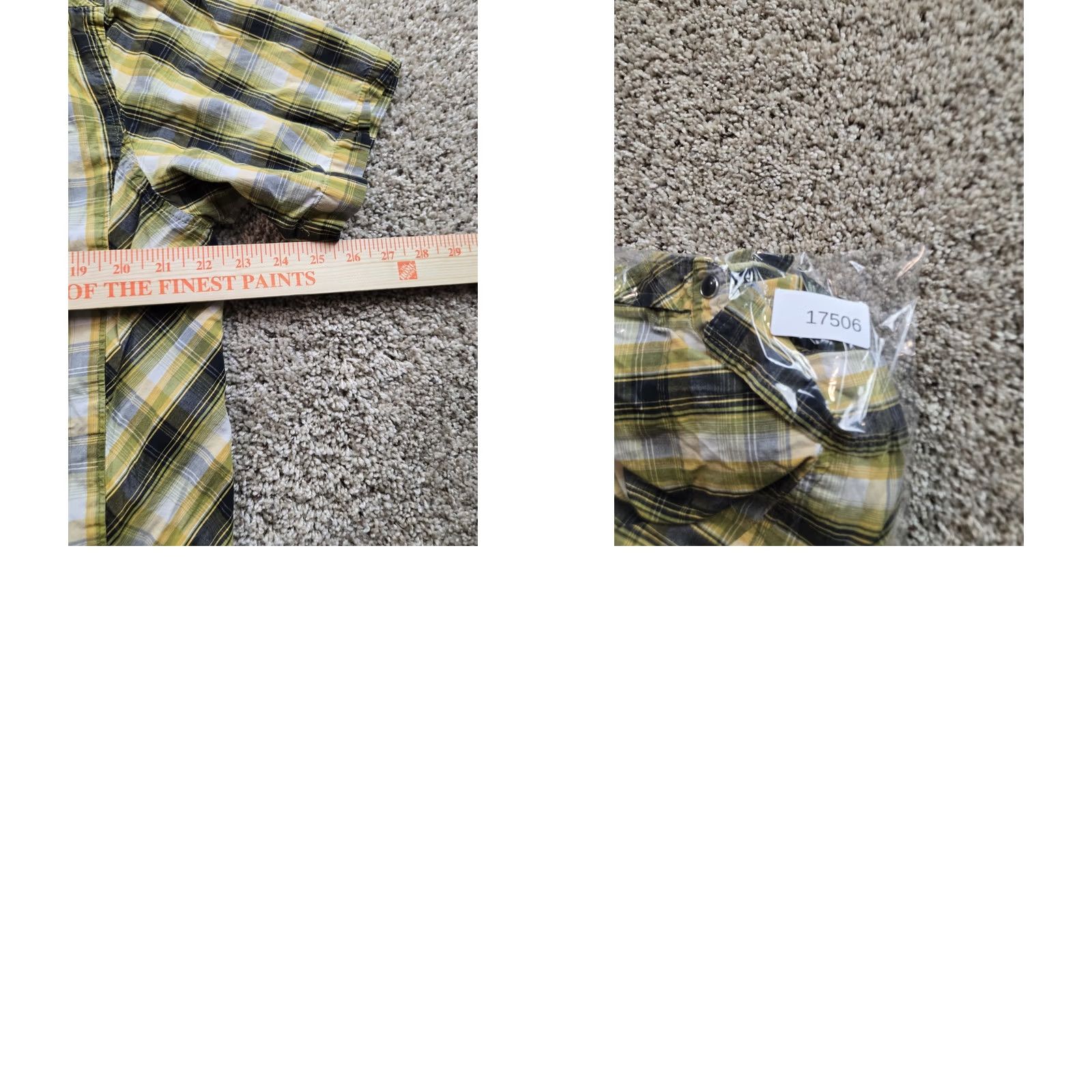 Prana prAna Shirt Large Mens Yellow Plaid Short Sleeve Cotton Pocket Front Button Up Size US L / EU 52-54 / 3 - 8 Thumbnail