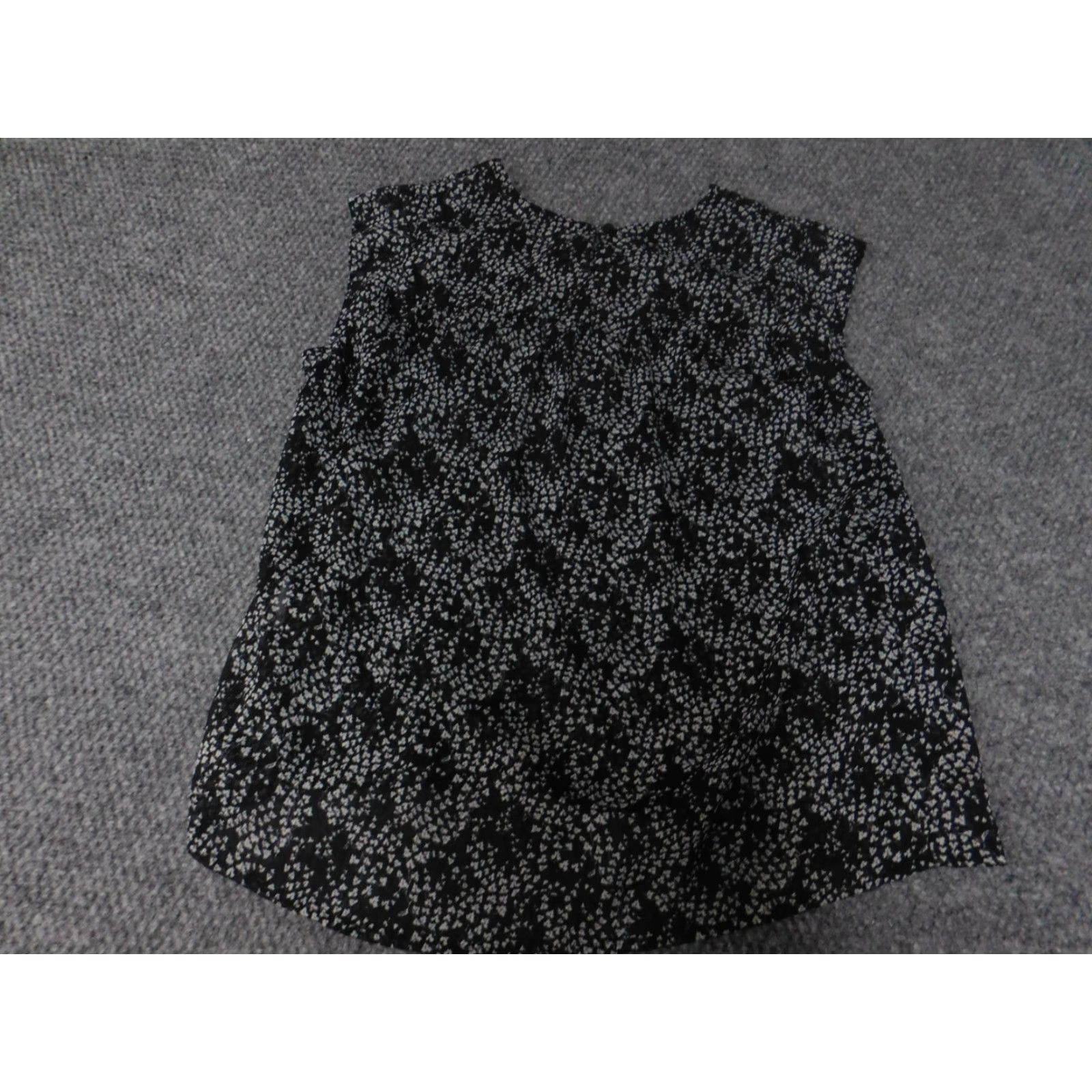 Vintage Eclair Blouse Shirt Women Short Sleeve Crew Neck Black Floral Medium Regular with Stretch Size S / US 4 / IT 40 - 6 Thumbnail