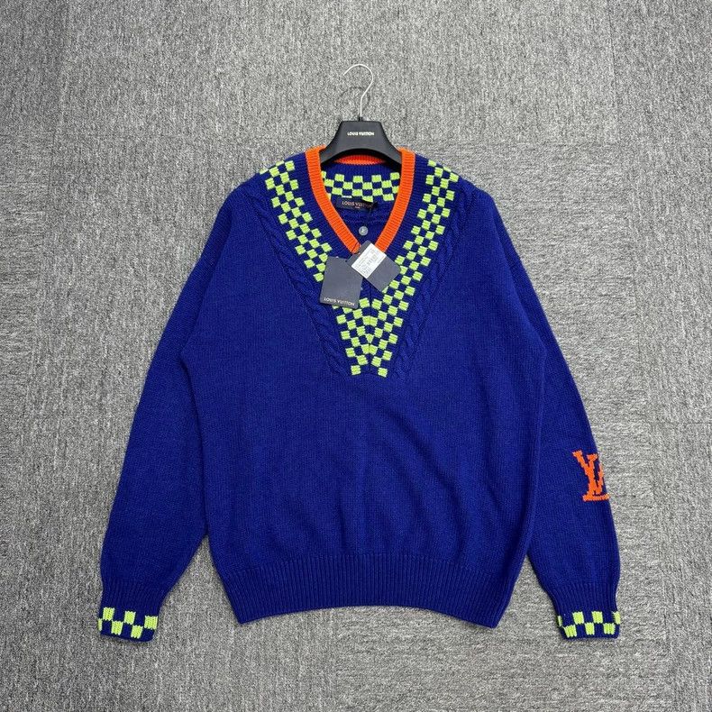 Louis Vuitton Checkerboard sleeve logo Jersey sweater Nexta