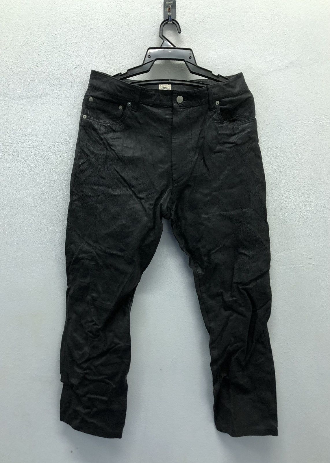 Japanese Brand Vintage Dog House Black Genuine Leather Pants Size US 31 - 1 Thumbnail