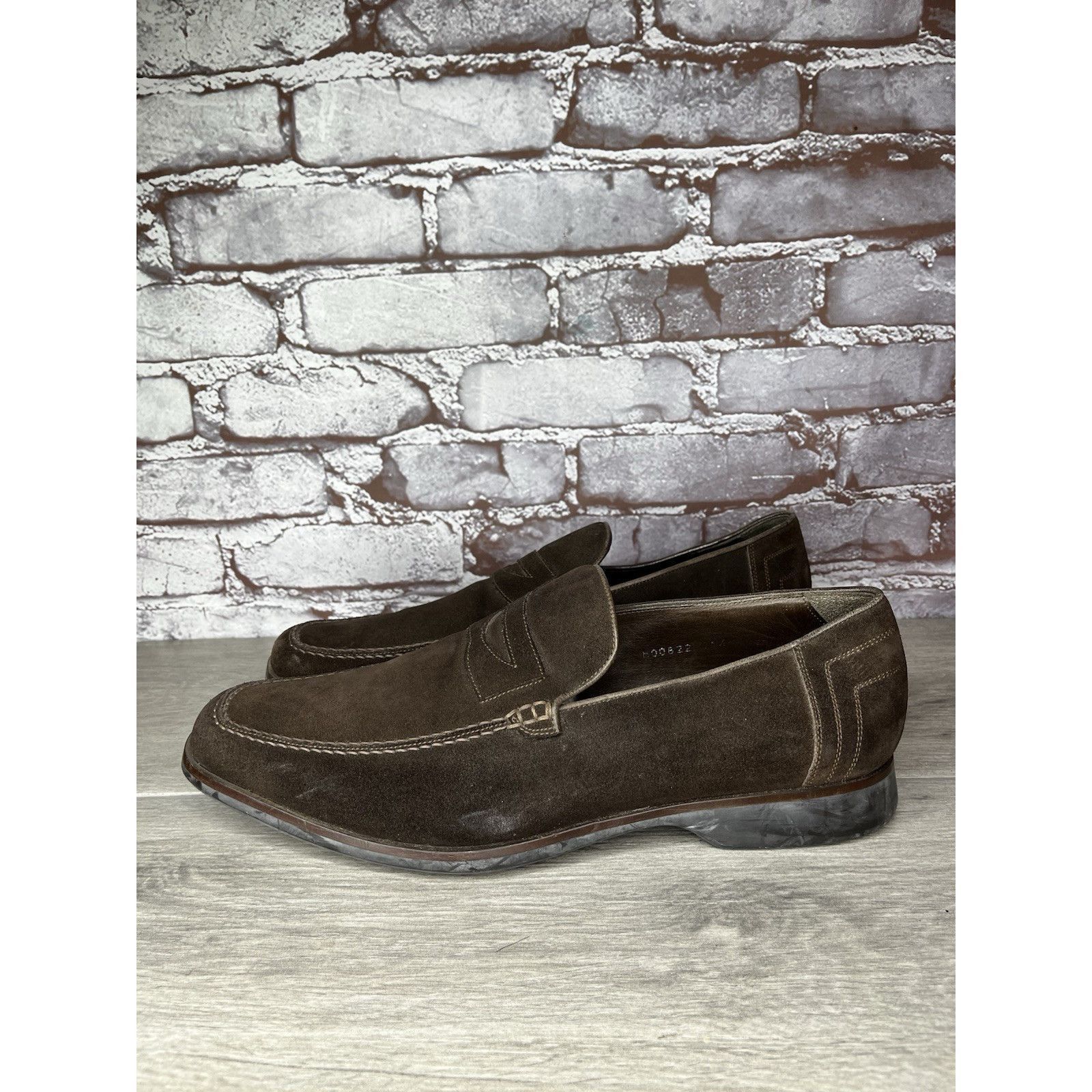 Bruno Magli Bruno Magli Brown Suede Leather Loafers Slip On Dress Shoes Size US 11.5 / EU 44-45 - 1 Thumbnail