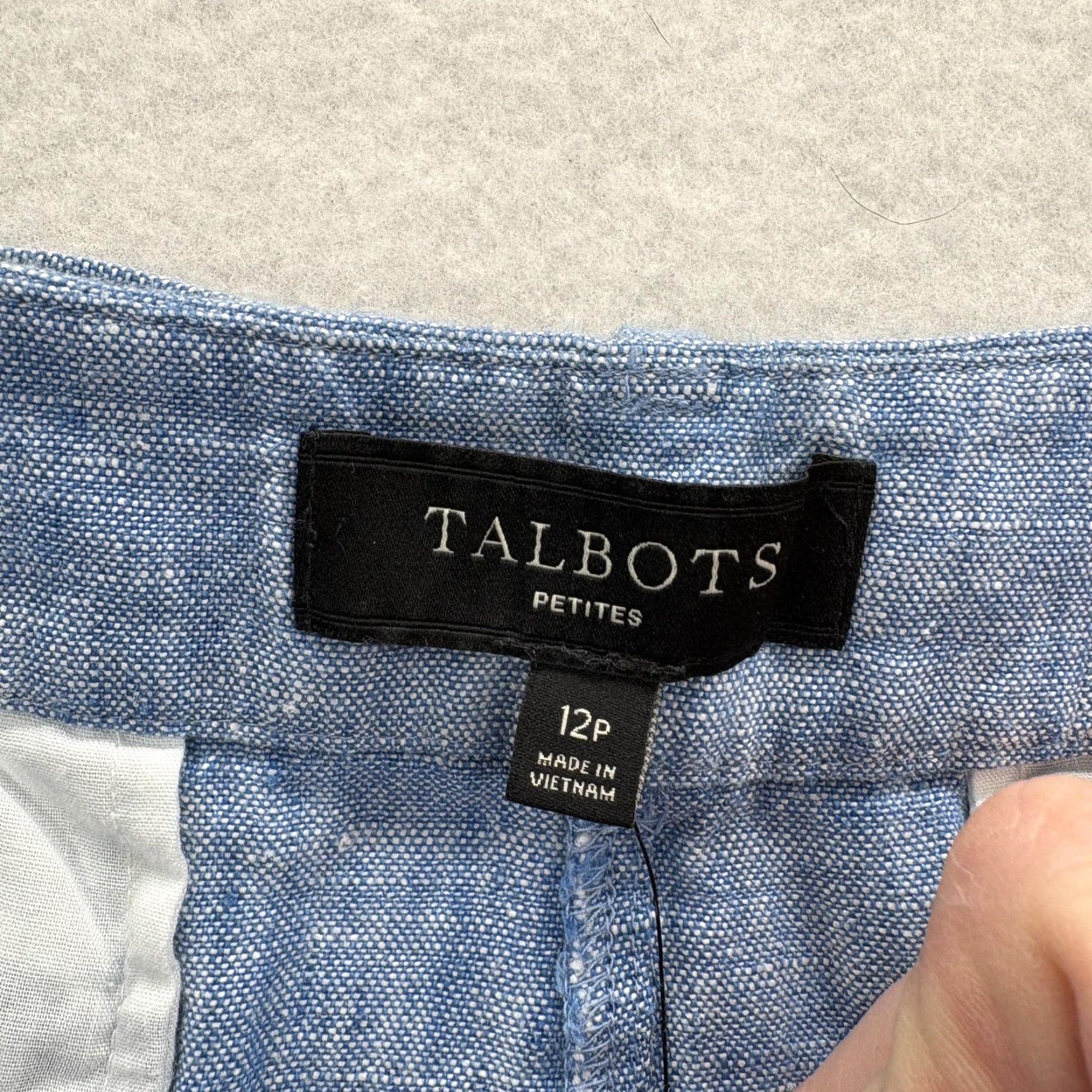Talbots Talbots Pants Womens 12P Blue 100% Linen Wide Leg Tie Waist Cropped NWT Size 34" / US 12 / IT 48 - 4 Thumbnail
