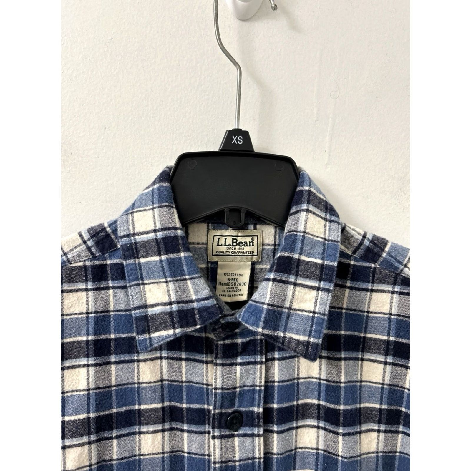 Vintage LL Bean Button-Down Shirt Mens S Blue Plaid Flannel 100% Cotton Casual Long Sleeve Pocketed 29" QTY Regular Fit Vintage No Size US S / EU 44-46 / 1 - 6 Thumbnail